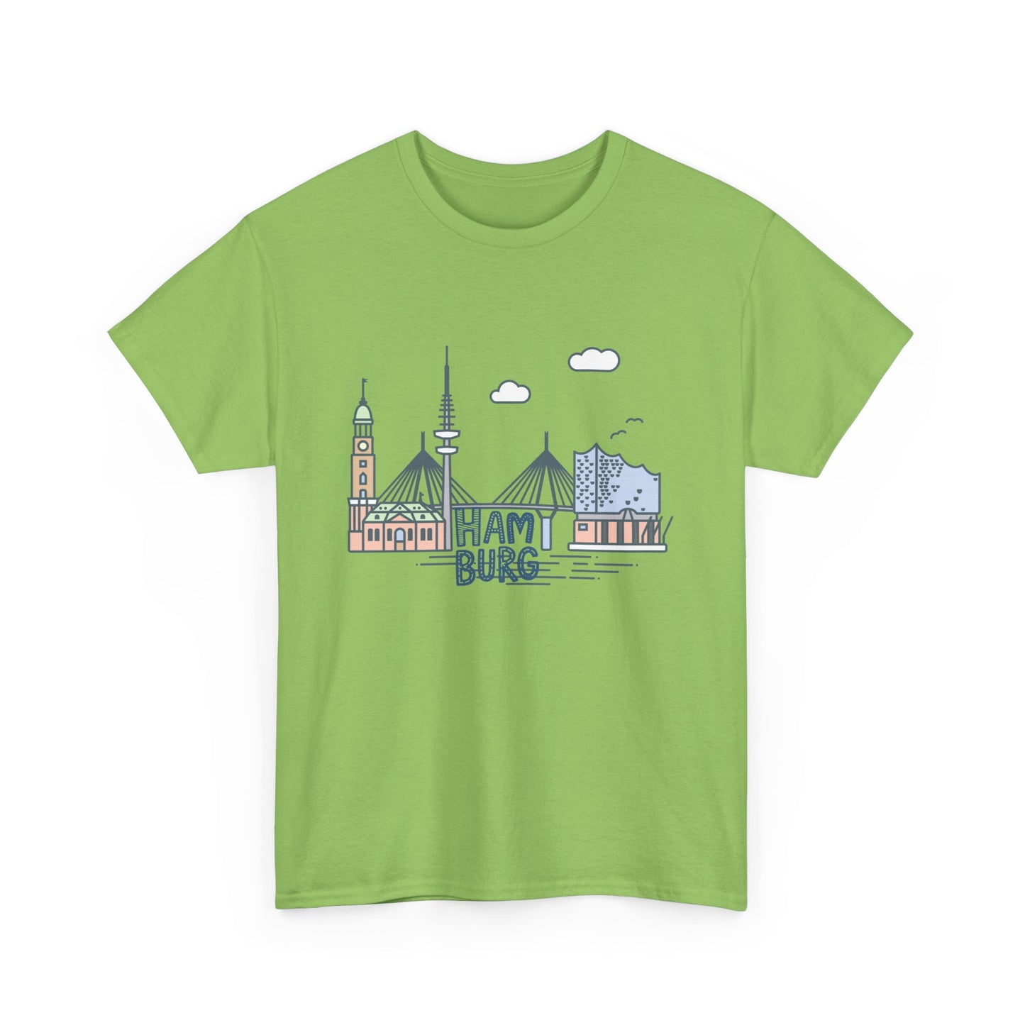Hamburg, Vintage-Inspired Unisex Heavy Cotton Tee - 12244