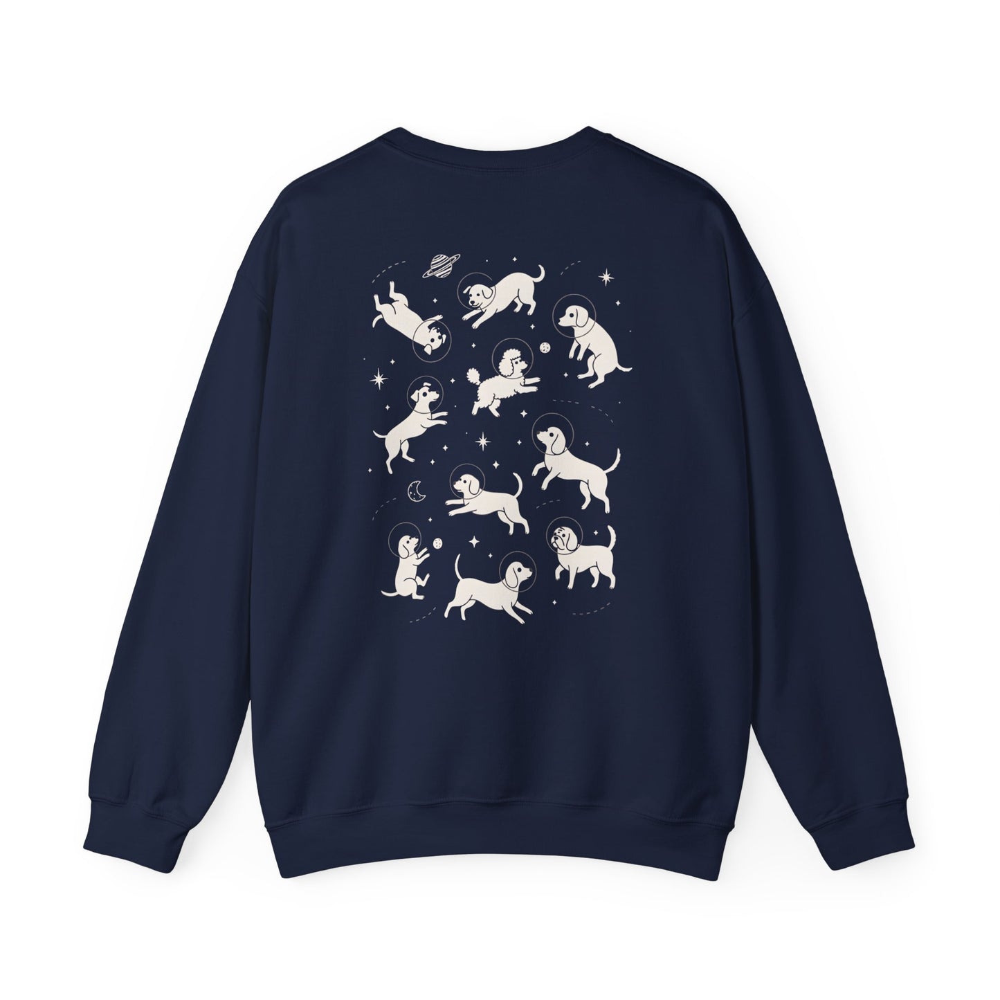 Dog in Space Crewneck Sweatshirt – Space Puppy Graphic Pullover - 14678
