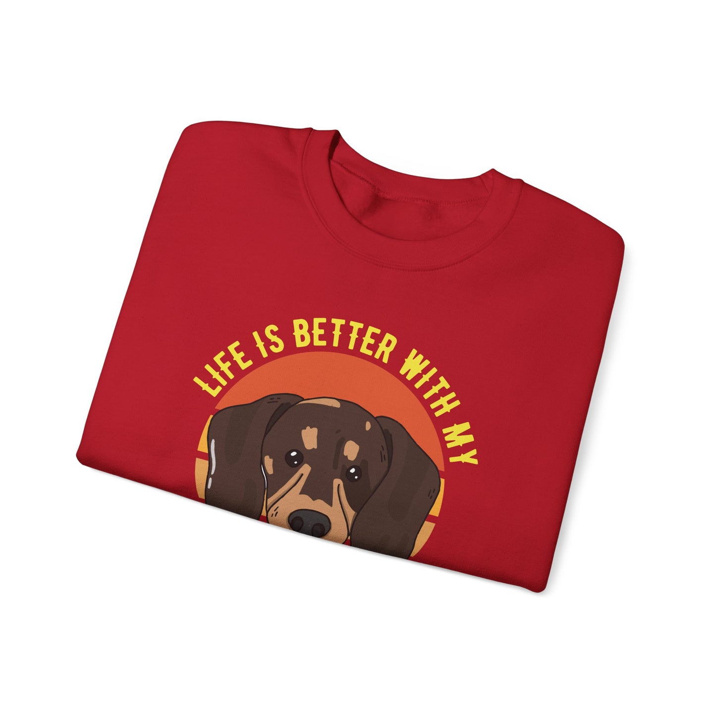 Life is Better With My Dachshund - Unisex Heavy Blend™ Crewneck Sweatshirt