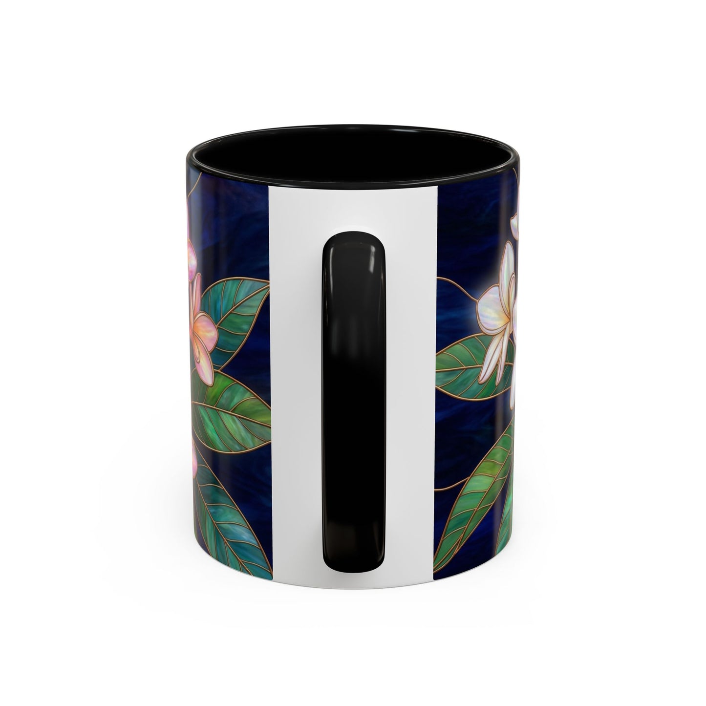 Plumeria Floral Accent Mug —  Stained Glass Design (11/15oz) - 14545
