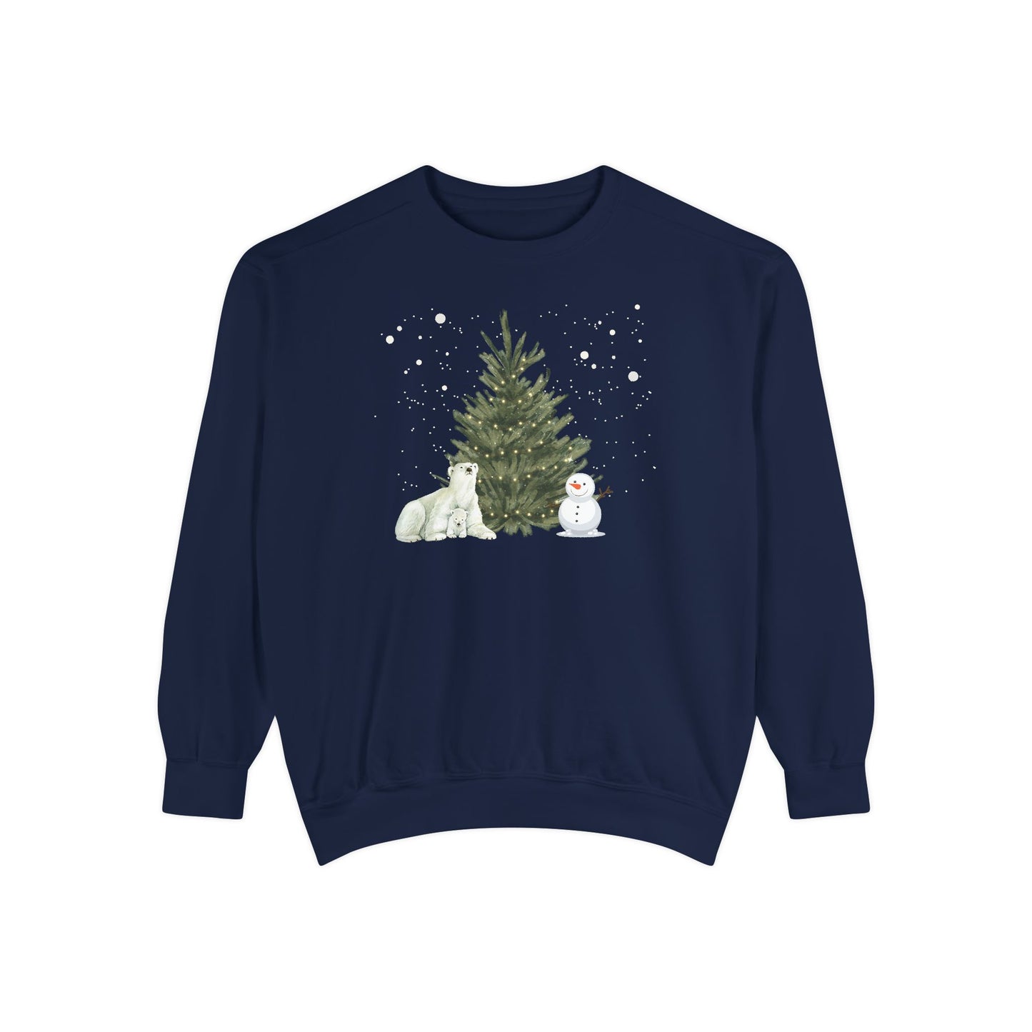 Polar Bear & Snowman - Unisex Garment-Dyed Sweatshirt - 10012