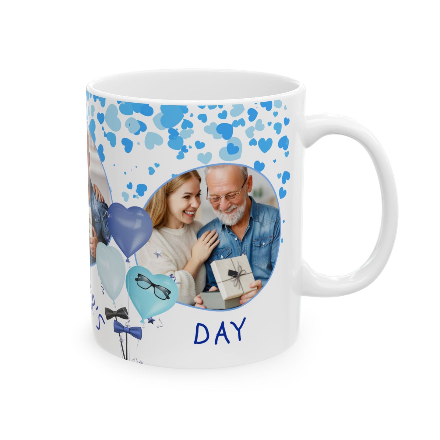 Personalized Father's Day Ceramic Mug, Custom Photo Mug, Gift for Dad, 11oz 15oz, Heartfelt Coffee Cup, Family Memory Keepsake - 14002