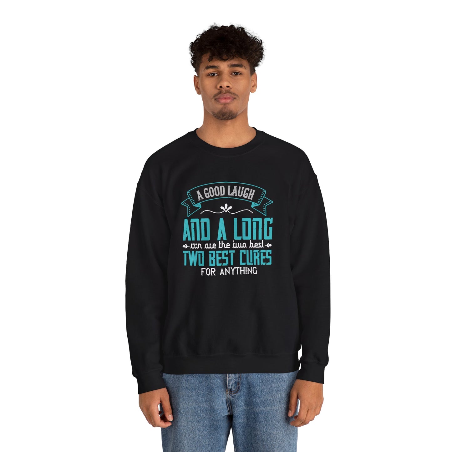 A Good Laugh & A Long Run Are The Best Two Cures For Anything - Unisex Heavy Blend™ Crewneck Sweatshirt