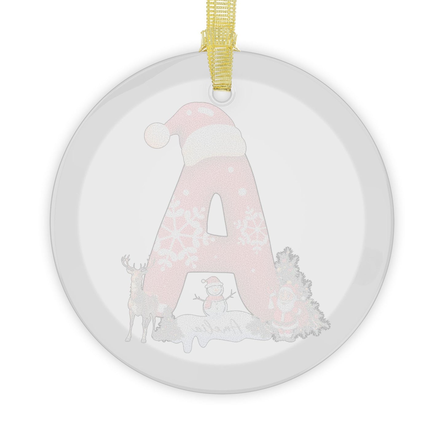 Amelia, Christmas Letters with Names, Customizable - Glass Ornaments - 10315