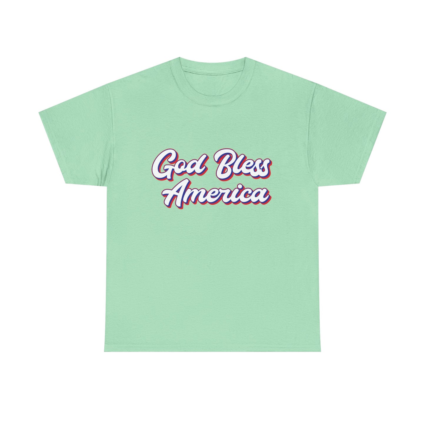 God Bless America Unisex Heavy Cotton Tee | Patriotic Shirt, American Pride Apparel, 4th of July Outfit, Gift for Veterans, Summer - 13655