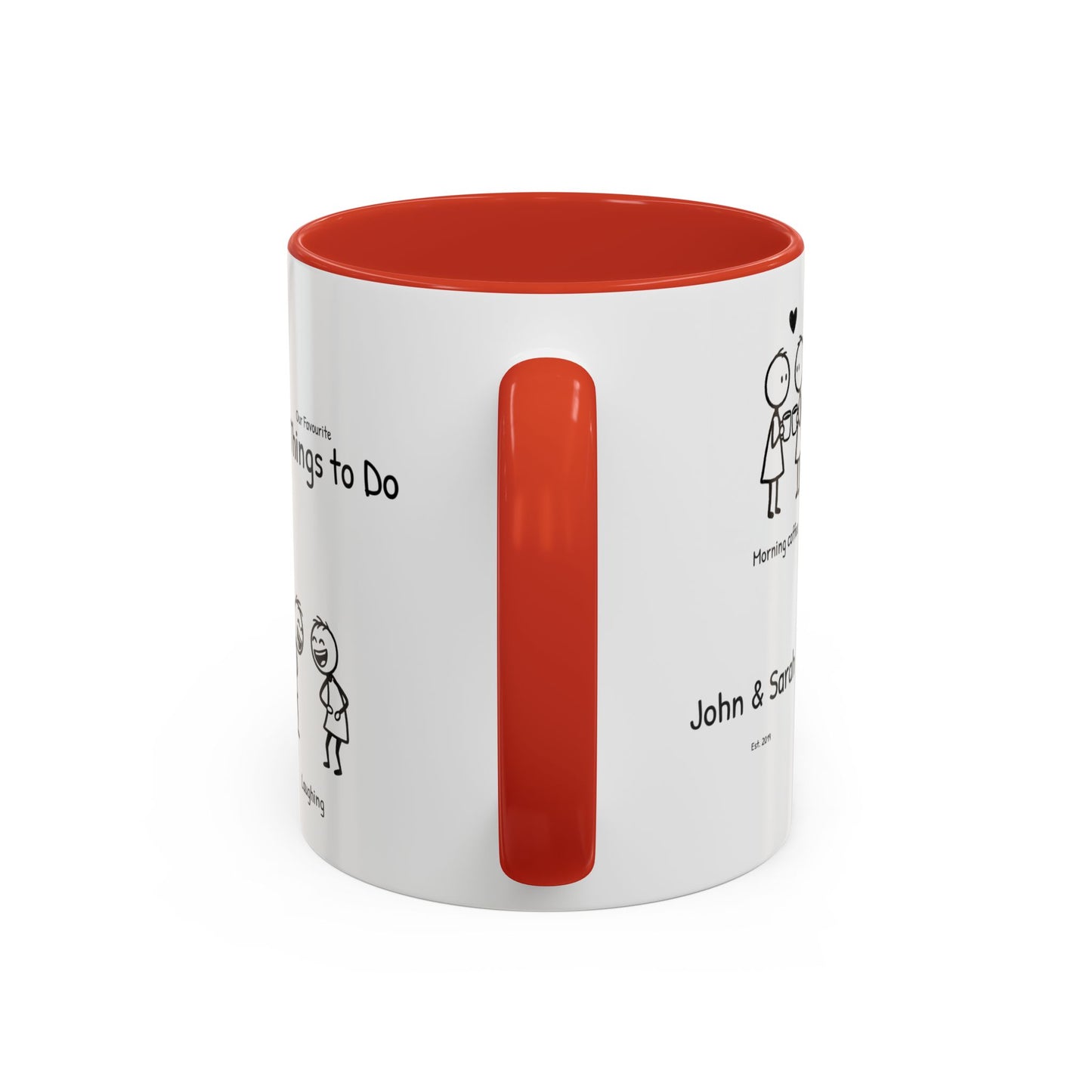 Our Favorite Things to Do Valentine’s Mug – Cozy Couples Illustrated Accent Coffee Mug - 14705