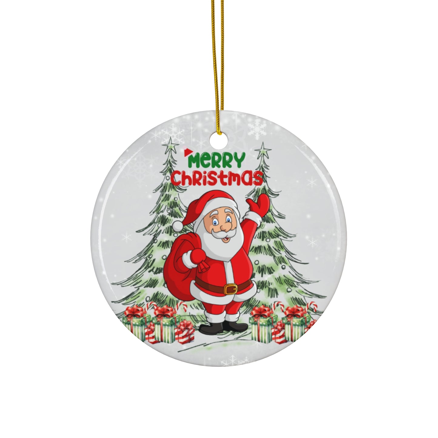 Santa - Ceramic Ornament, 4 Shapes