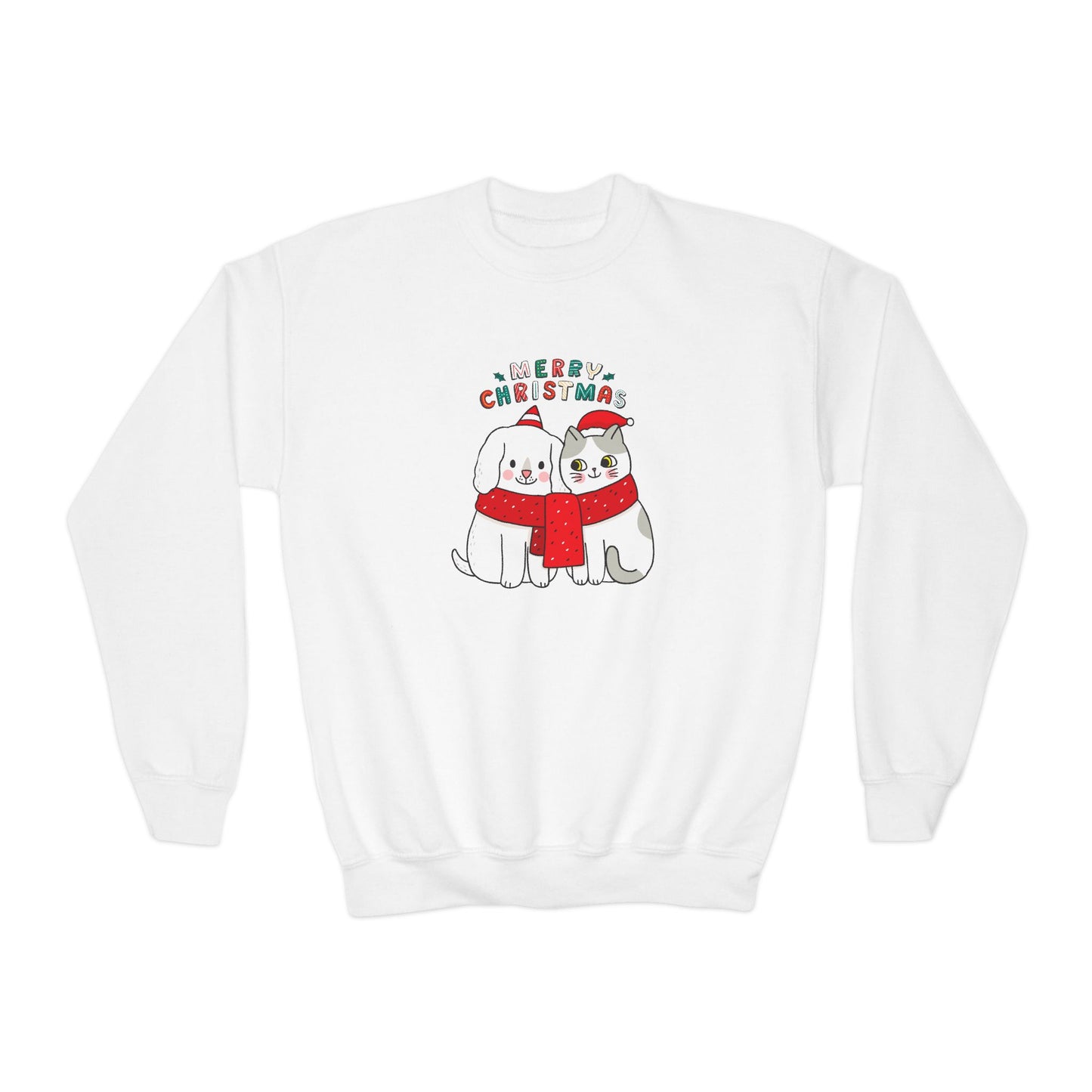 Two Cats, Merry Christmas - Youth Crewneck Sweatshirt - 10272