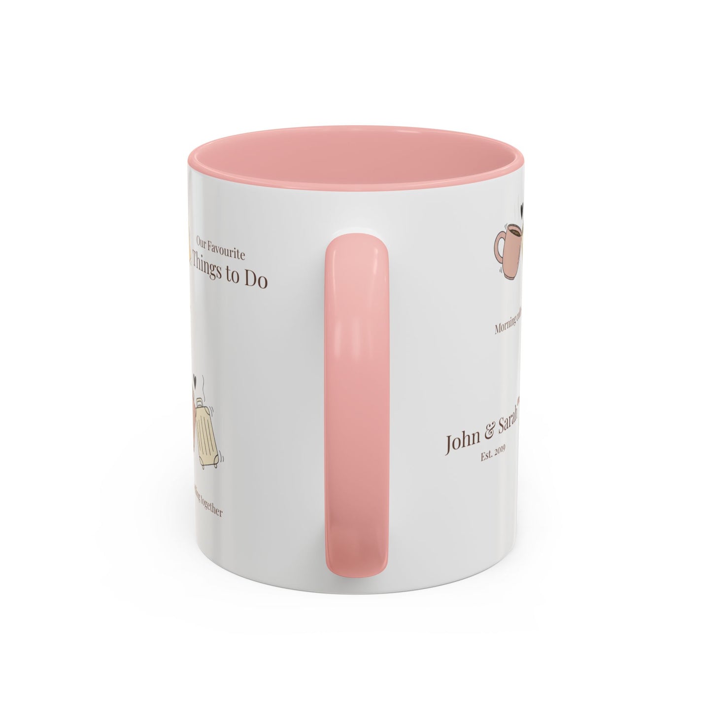 Our Favorite Things to Do Valentine’s Mug – Cozy Couples Illustrated Accent Coffee Mug - 14702