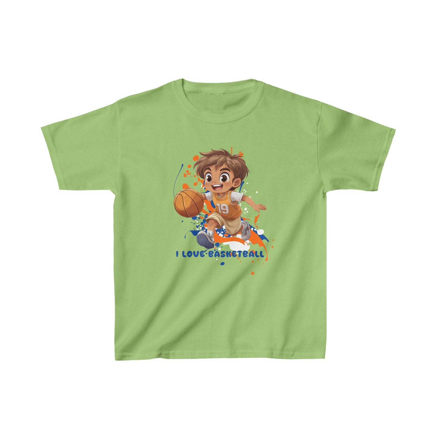 I Love Basketball - Kids Heavy Cotton™ Tee