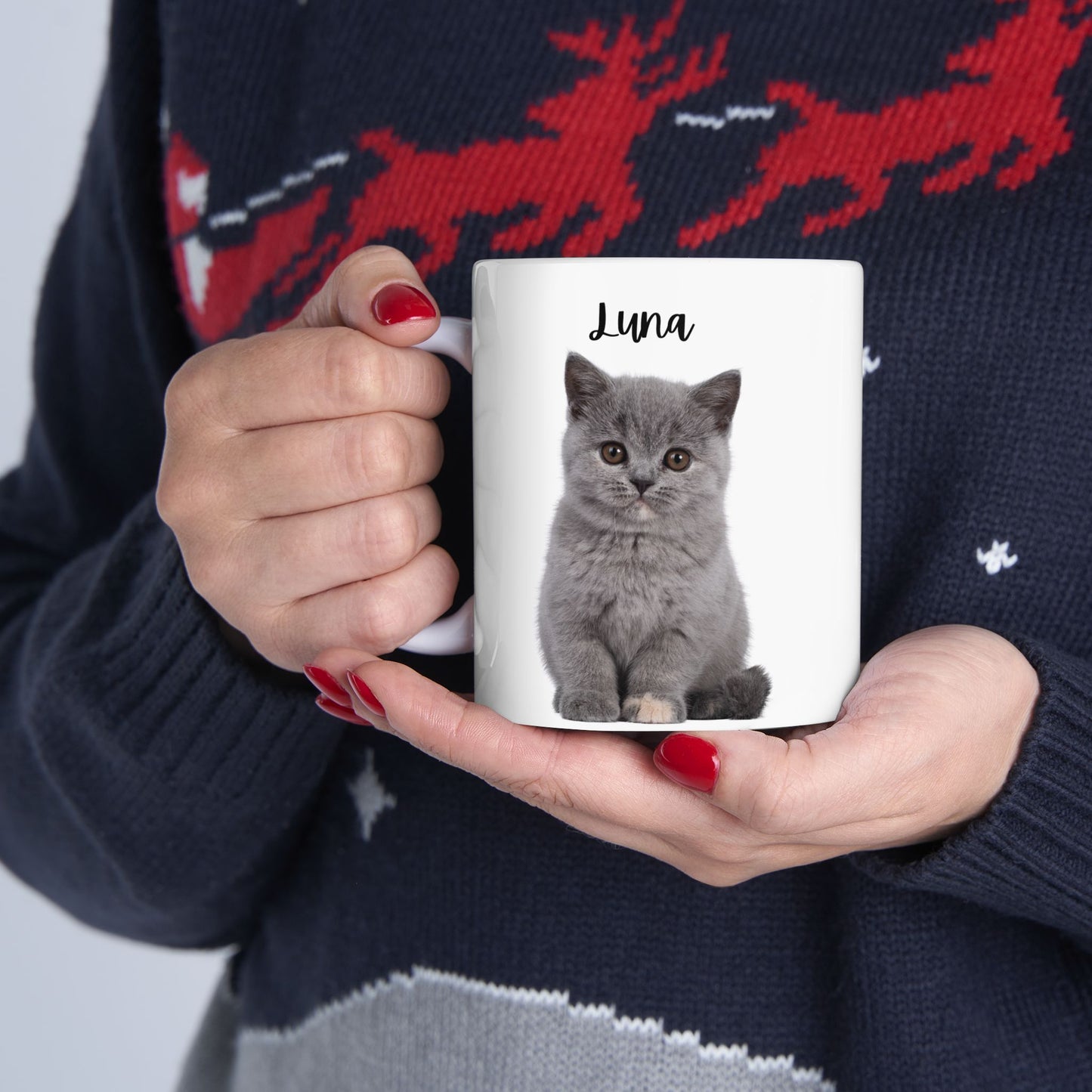 Cozy Cat Ceramic Mug - Perfect for Pet Lovers, Gifts, Home Decor, Coffee, Tea - 14191