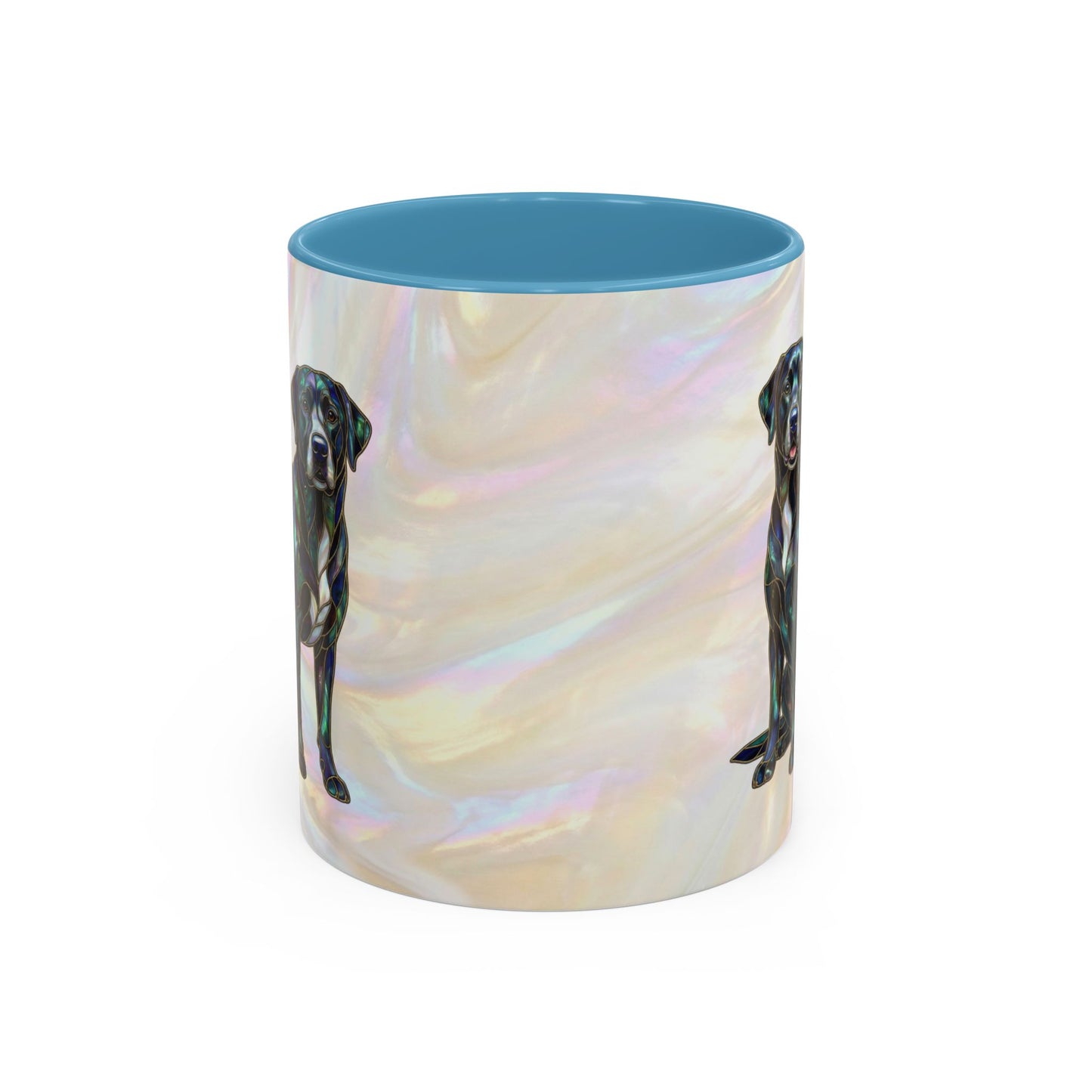 Black Labrador Accent Coffee Mug -Stained Glass Style (11/15oz) 14618
