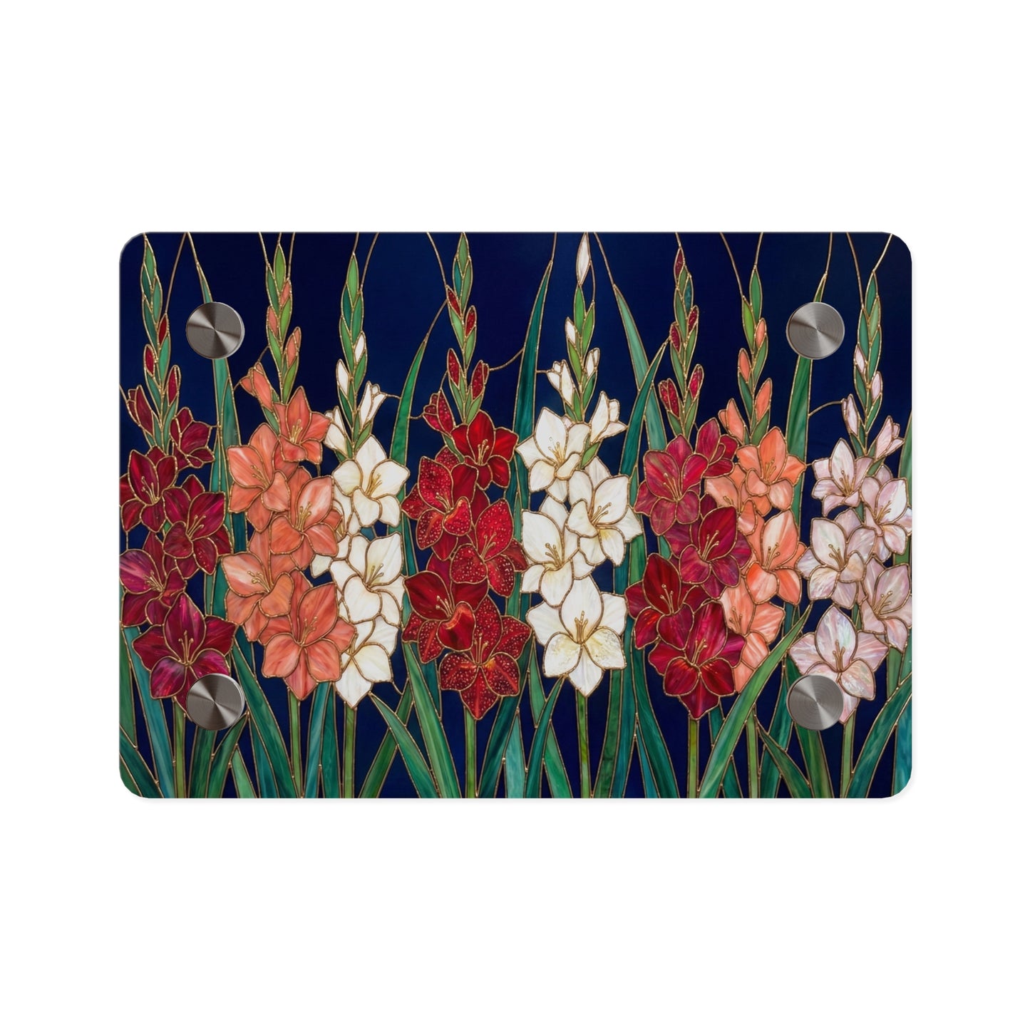 Gladiolus Floral Acrylic Wall Art Panel – Elegant Garden Blooms Home Decor - 14606
