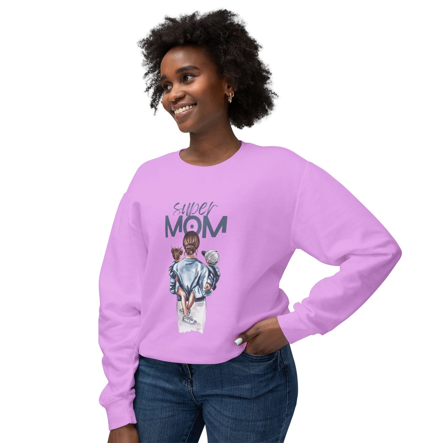 Super Mom - Unisex Lightweight Crewneck Sweatshirt - 10593