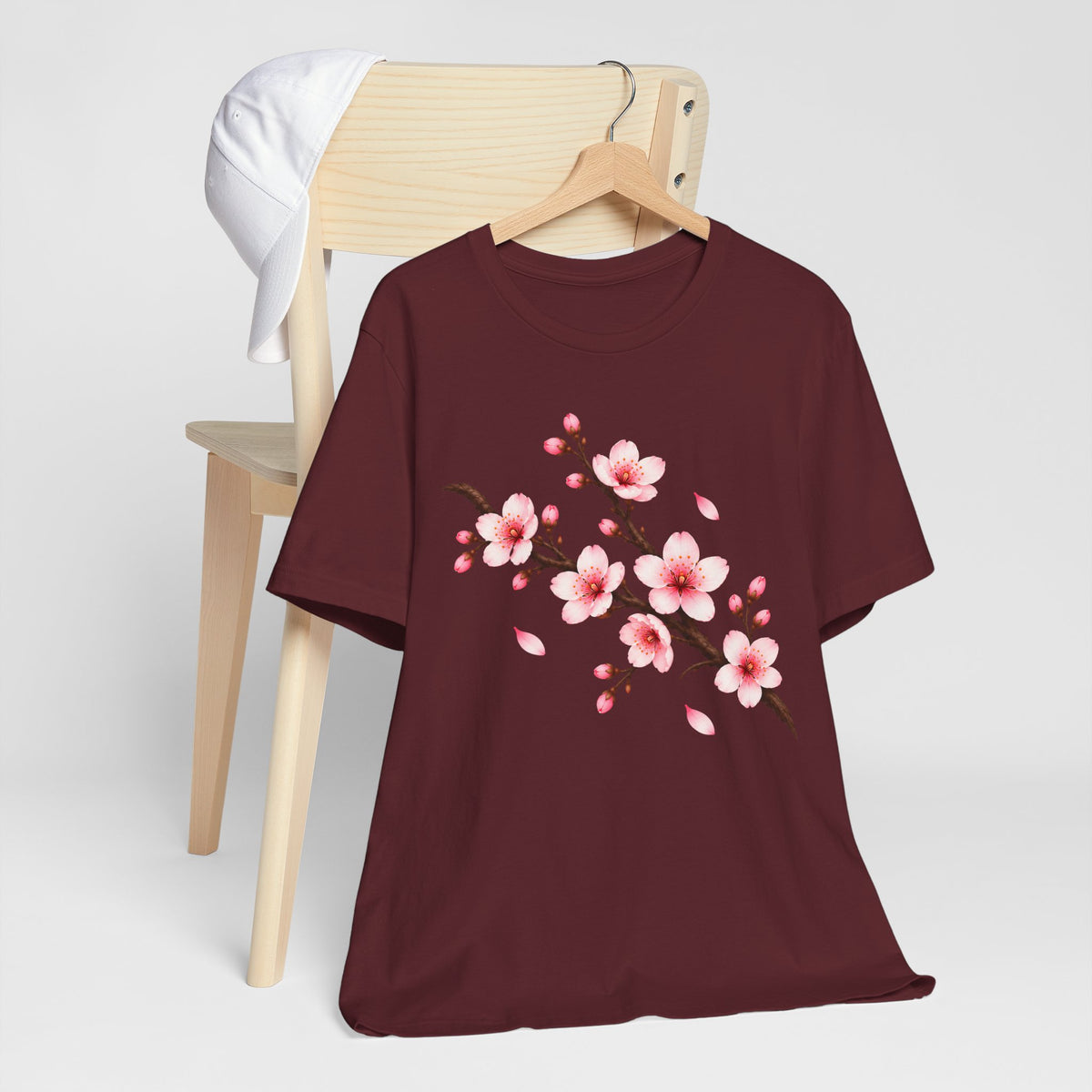 Cherry Blossom T-Shirt, Pink Sakura Branch Floral Tee - 14994