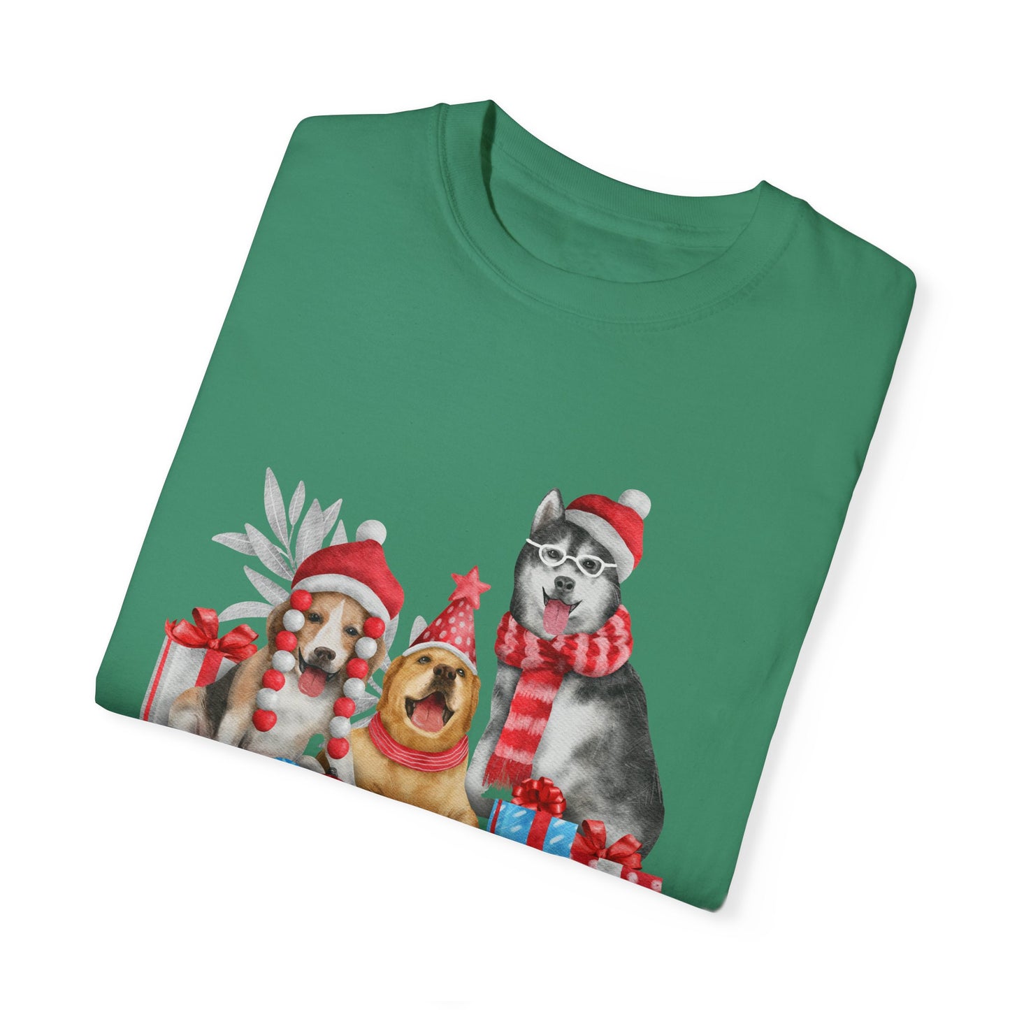 Dogs, Merry Christmas - Unisex Garment-Dyed T-shirt - 10284