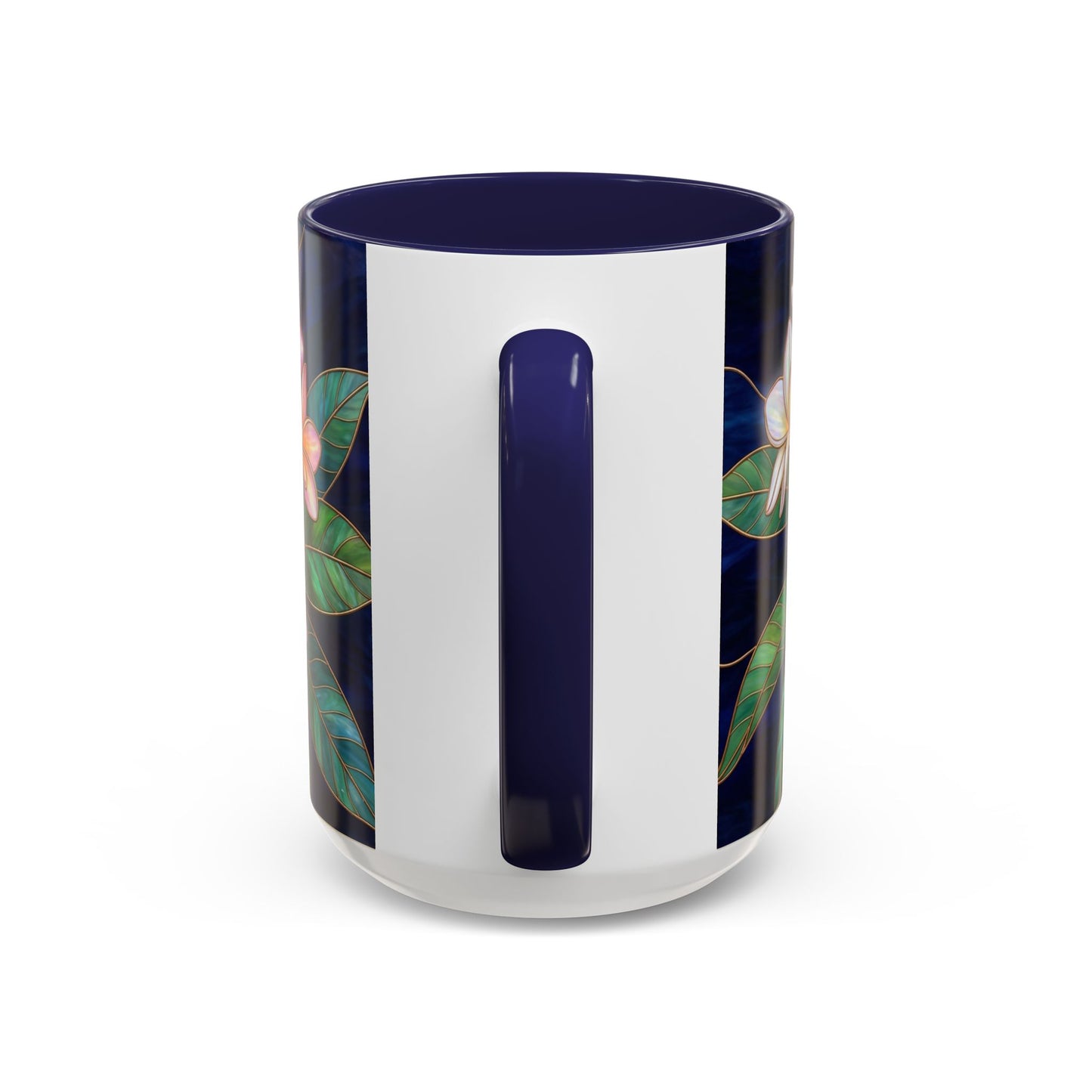 Plumeria Floral Accent Mug —  Stained Glass Design (11/15oz) - 14545