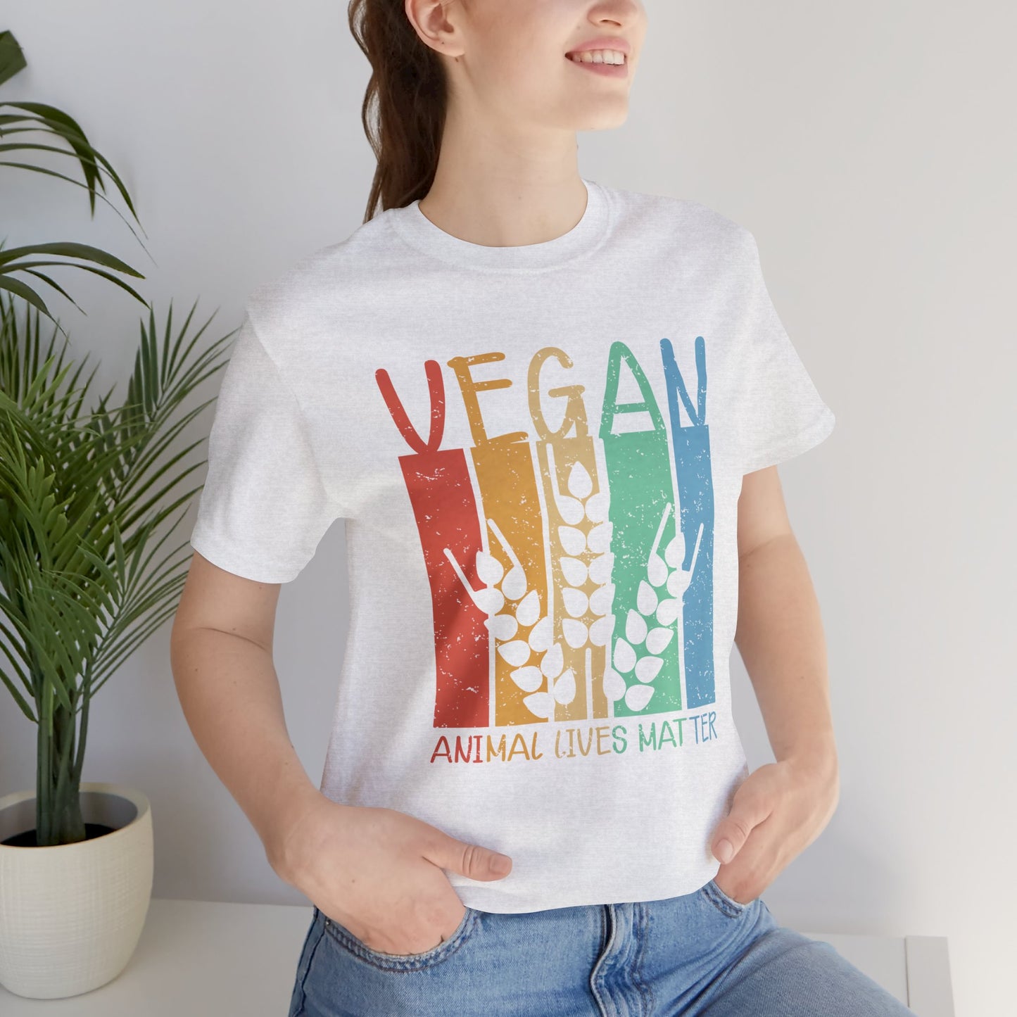 Vegan: Animal Lives Matter - Unisex Jersey Short Sleeve Tee