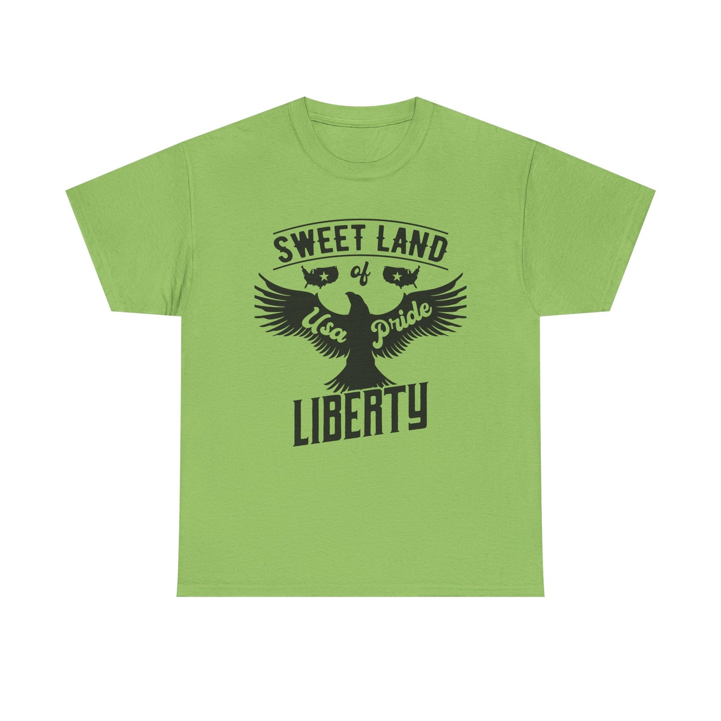 Sweet Land of Liberty Design, Unisex Heavy Cotton Tee: Patriotic T-shirt, Gift for Freedom Lovers, Casual Wear, Independence Day Shirt - 13492