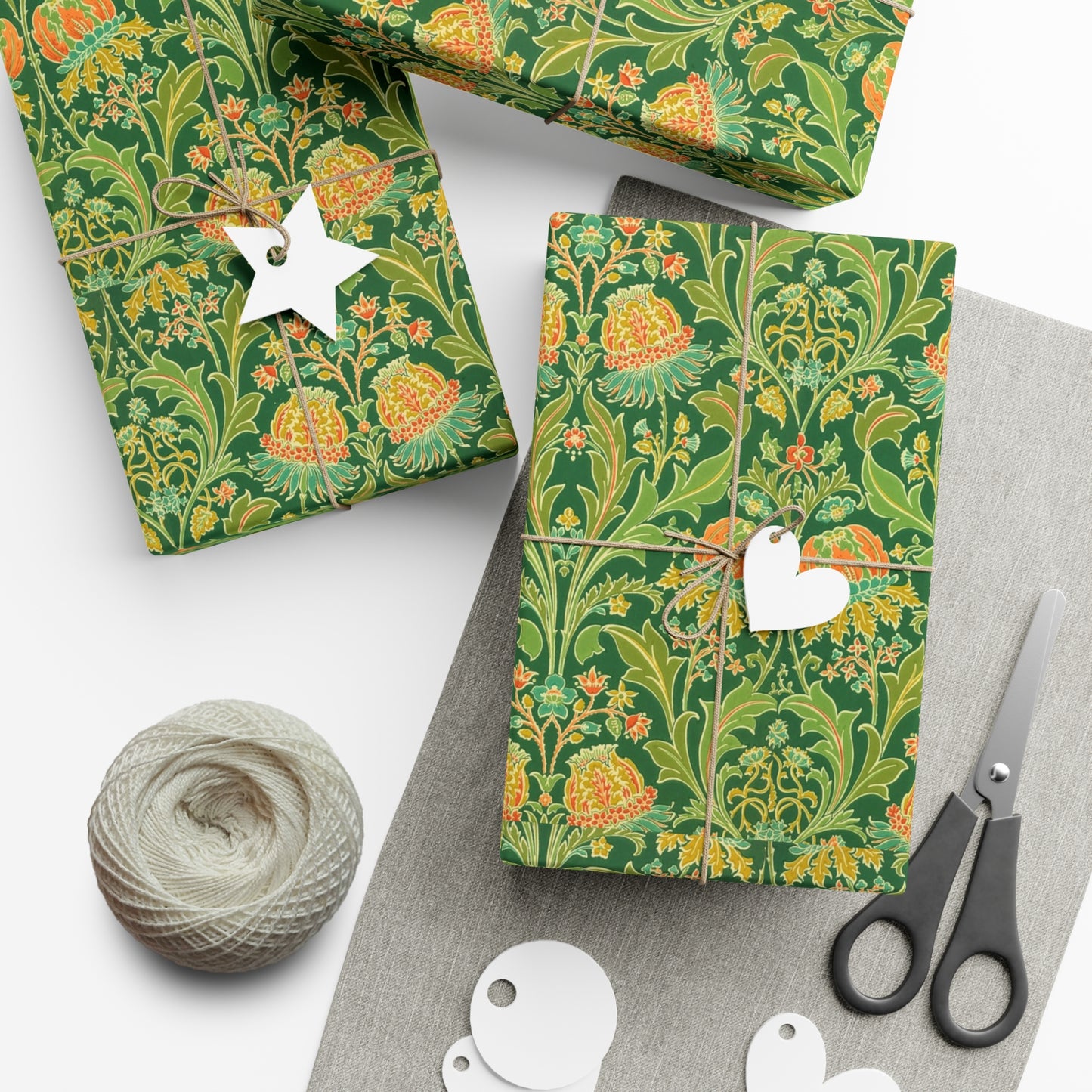 Vintage Green Flower Pattern - Gift Wrap Papers - 10295