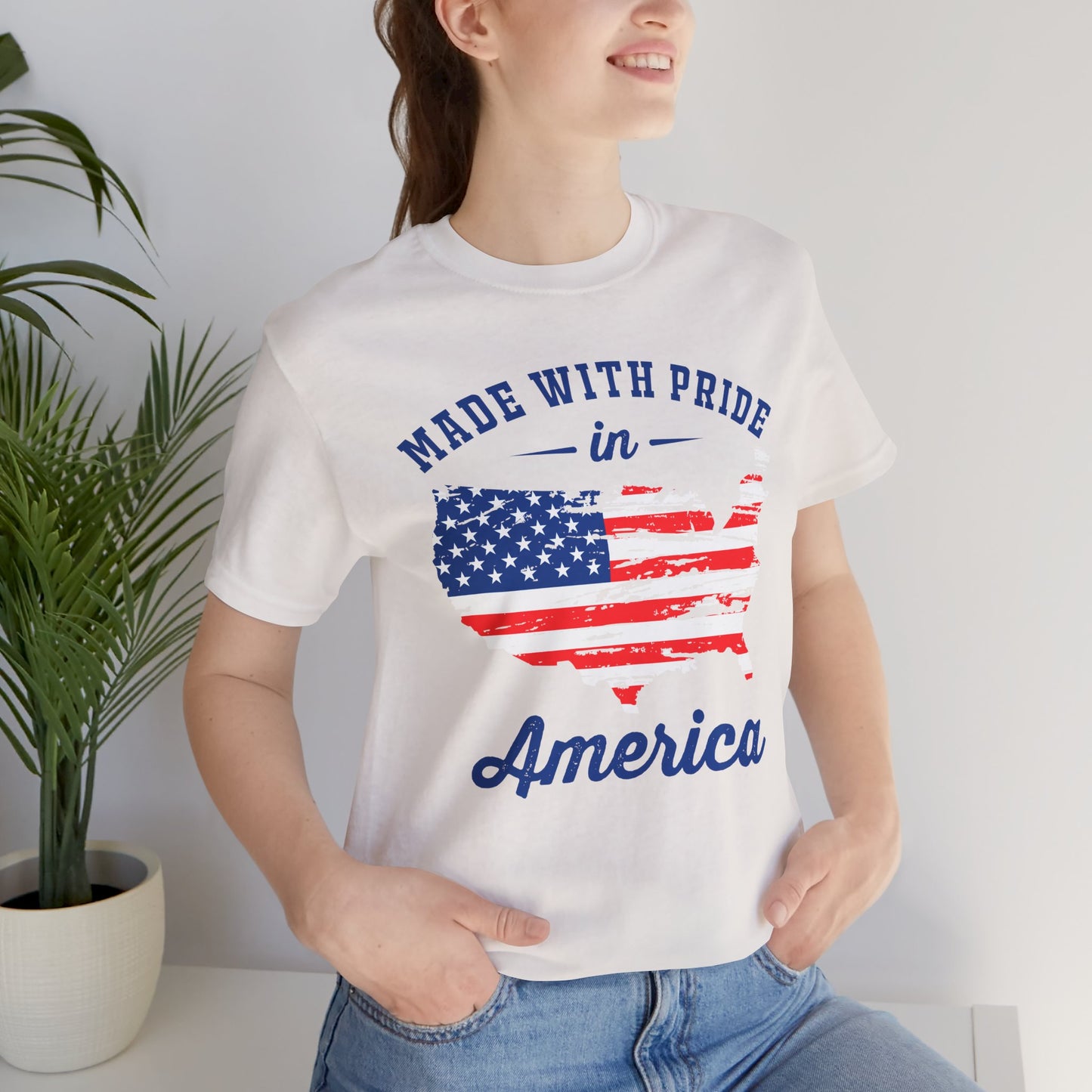 American Pride Unisex Tee, Patriotic Shirt, USA Pride Tee, Independence Day Apparel, Gift for Veterans, Summer Fashion - 13693