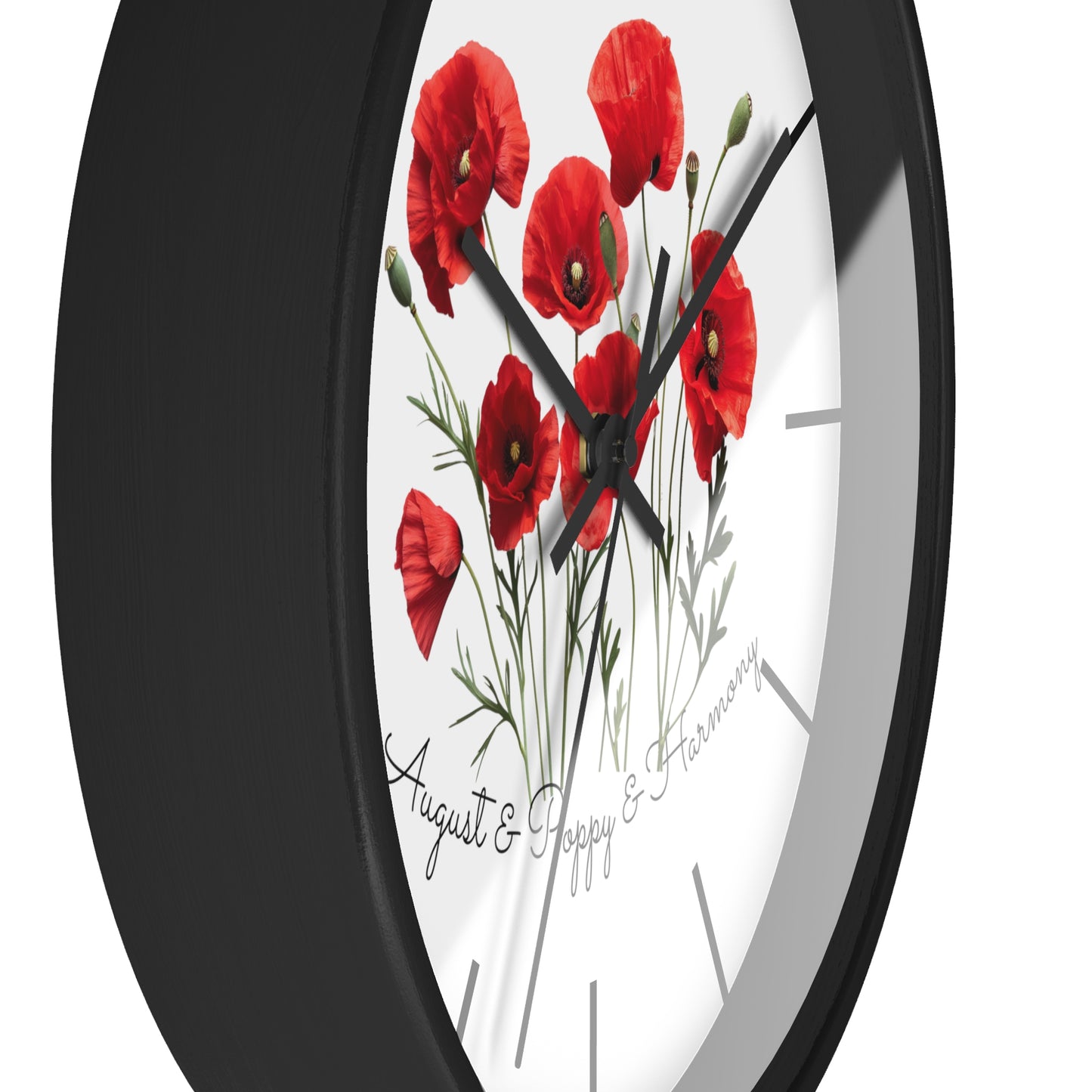 Happy Birthday August, Poppy - Wall Clock