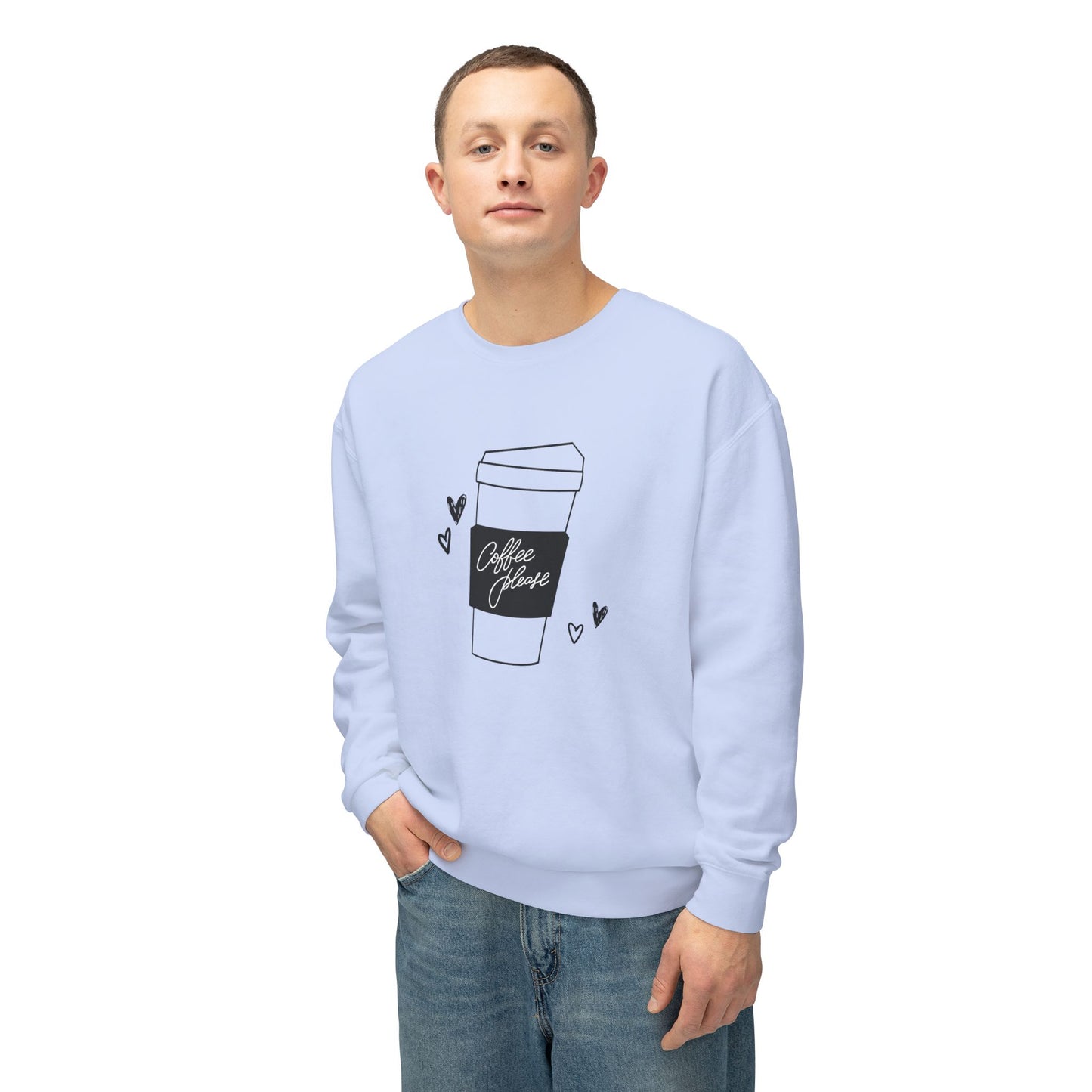Coffee Please - Unisex Lightweight Crewneck Sweatshirt - 11285
