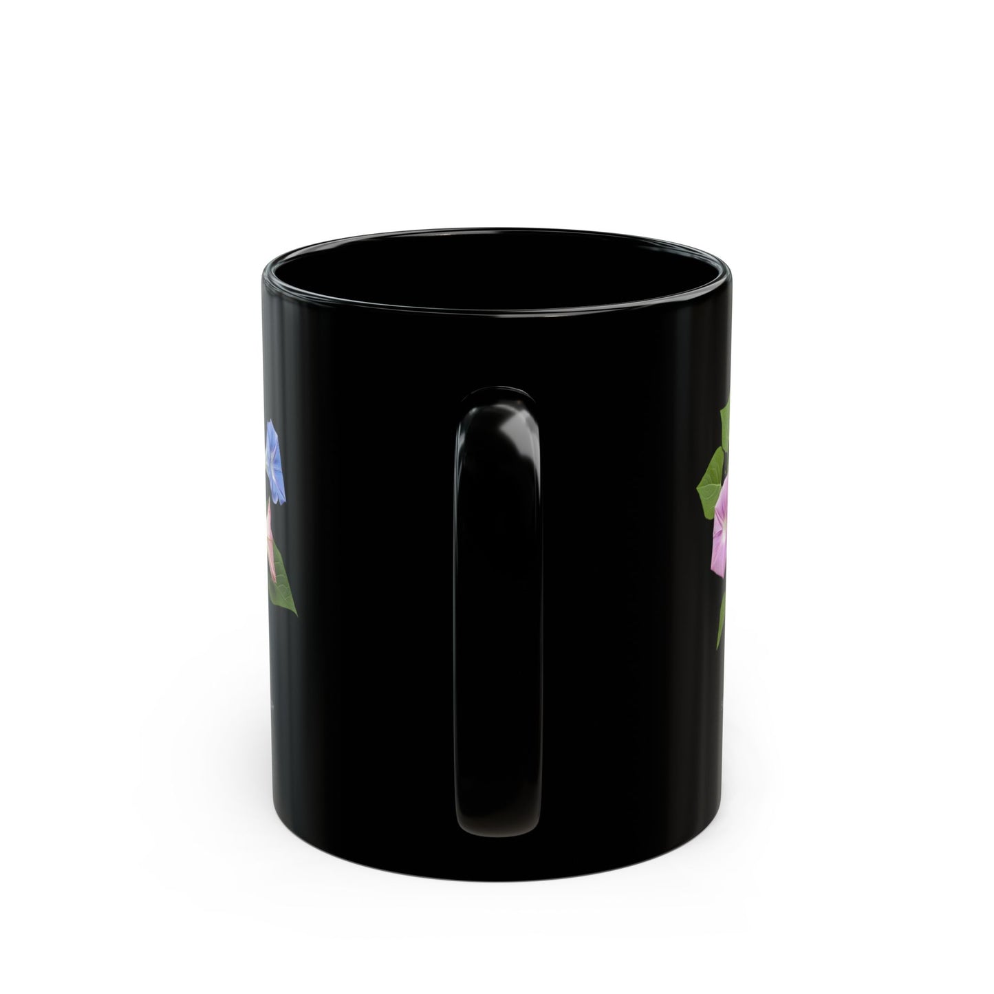 The Happy Birthday: September Born, Morning Glory Flower, Customizable - Black Mug (11oz, 15oz)