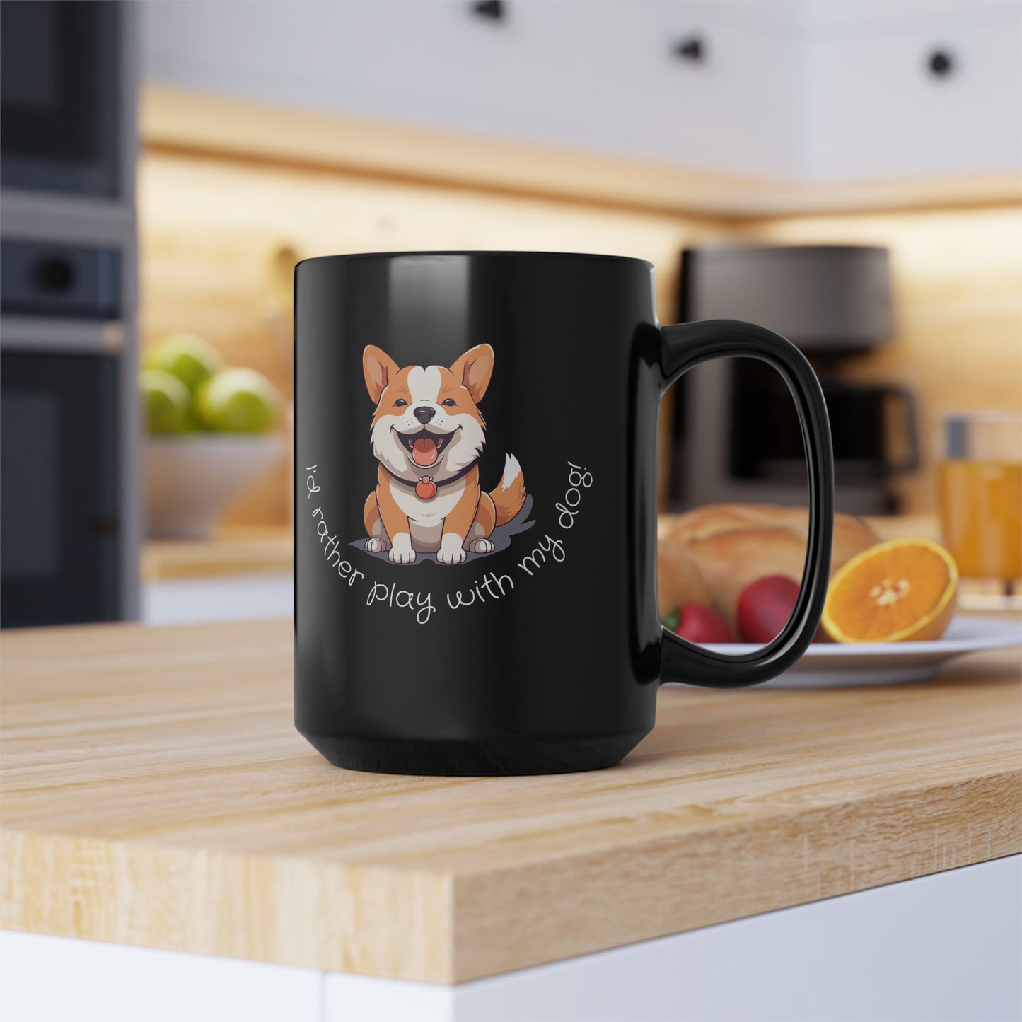 Corgi Lover's Black Mug - Perfect Gift for Dog Owners, Pet Lovers, Coffee Lovers, Corgi Gifts, Funny Dog Mug - 14079