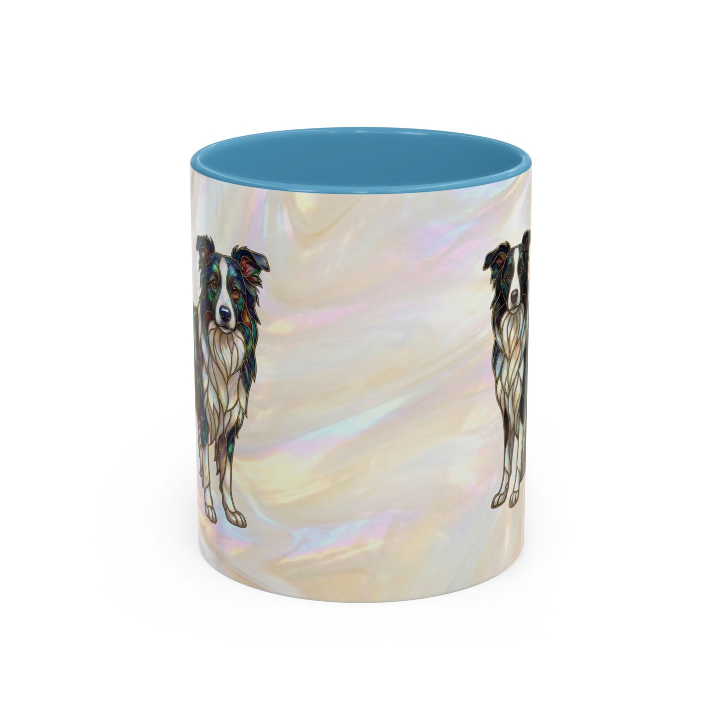 Border Collie Accent Coffee Mug — Stained Glass Design (11/15 oz) - 14619