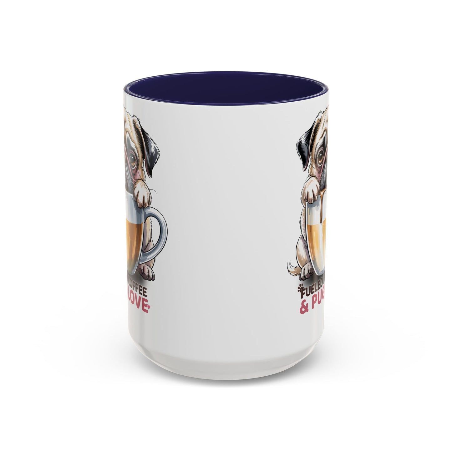 Pug Coffee Mug – Fueled by Coffee & Pug Love | Cute Dog Mom Gift, Accent Ceramic Mug - 14815