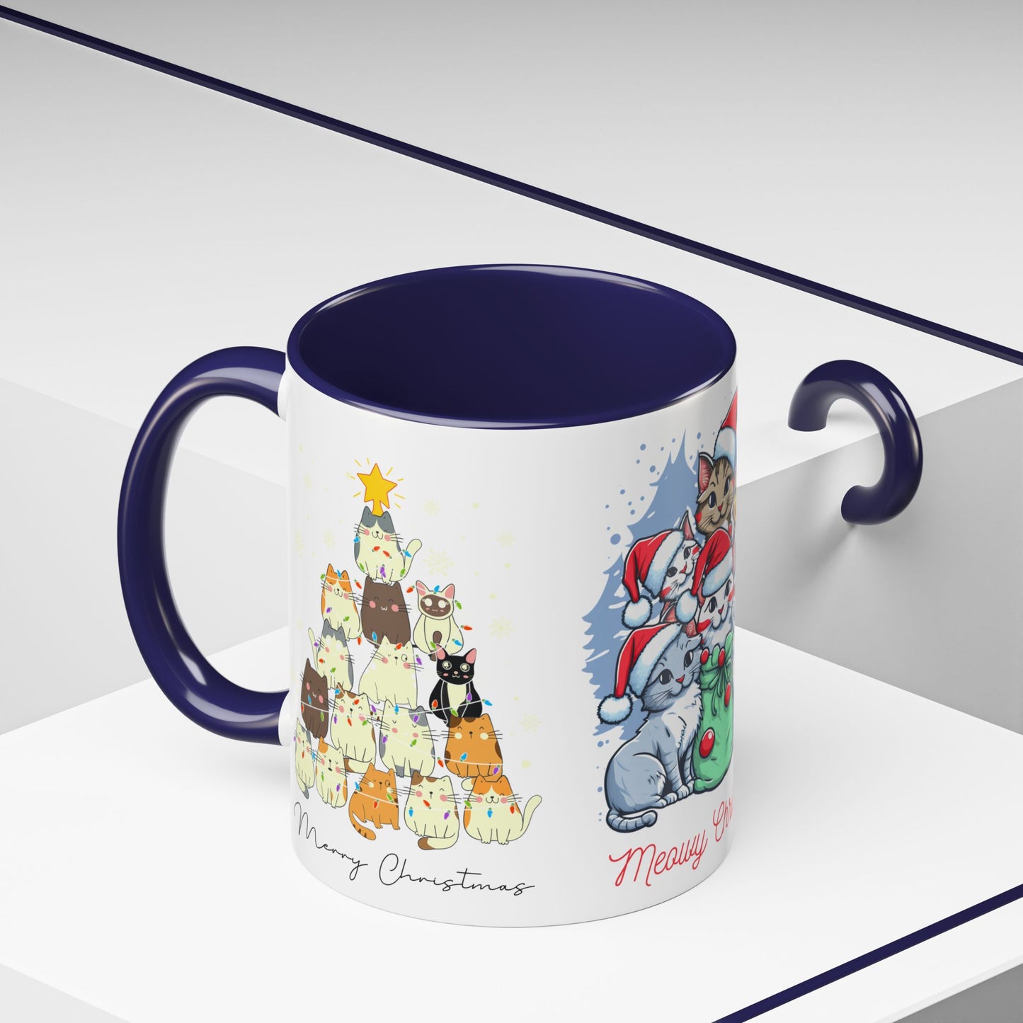 Meowy Christmas - Accent Coffee Mug (11, 15oz)