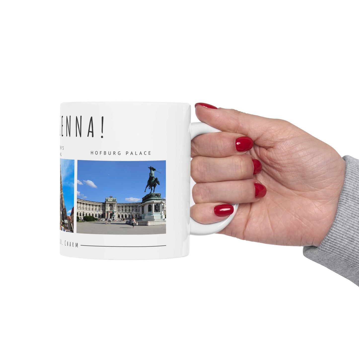 Hello Vienna! Scenic Ceramic Mug - 11oz & 15oz, Perfect for Travelers & Coffee Lovers - 12166