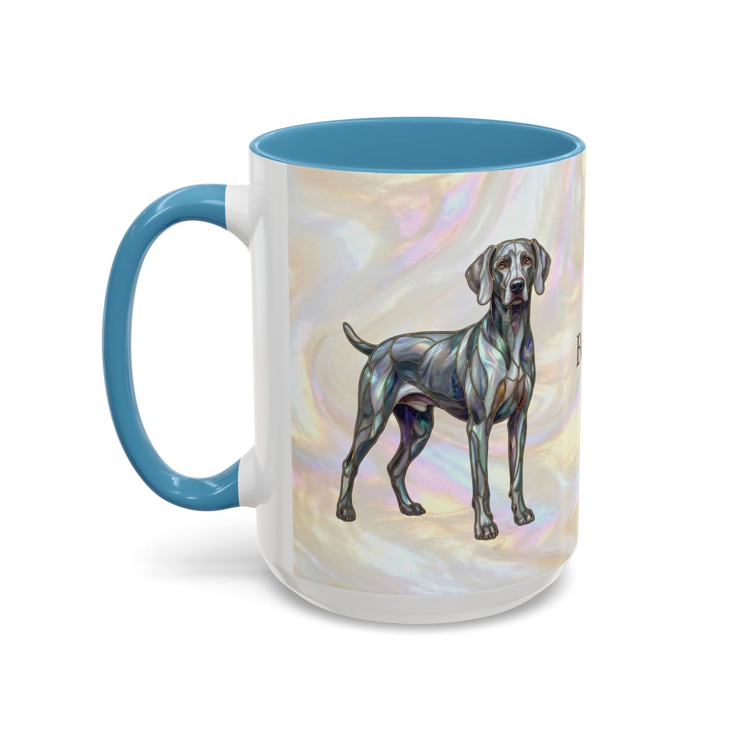 Weimaraner Accent Coffee Mug – Stained Glass Design 11/15oz - 14649