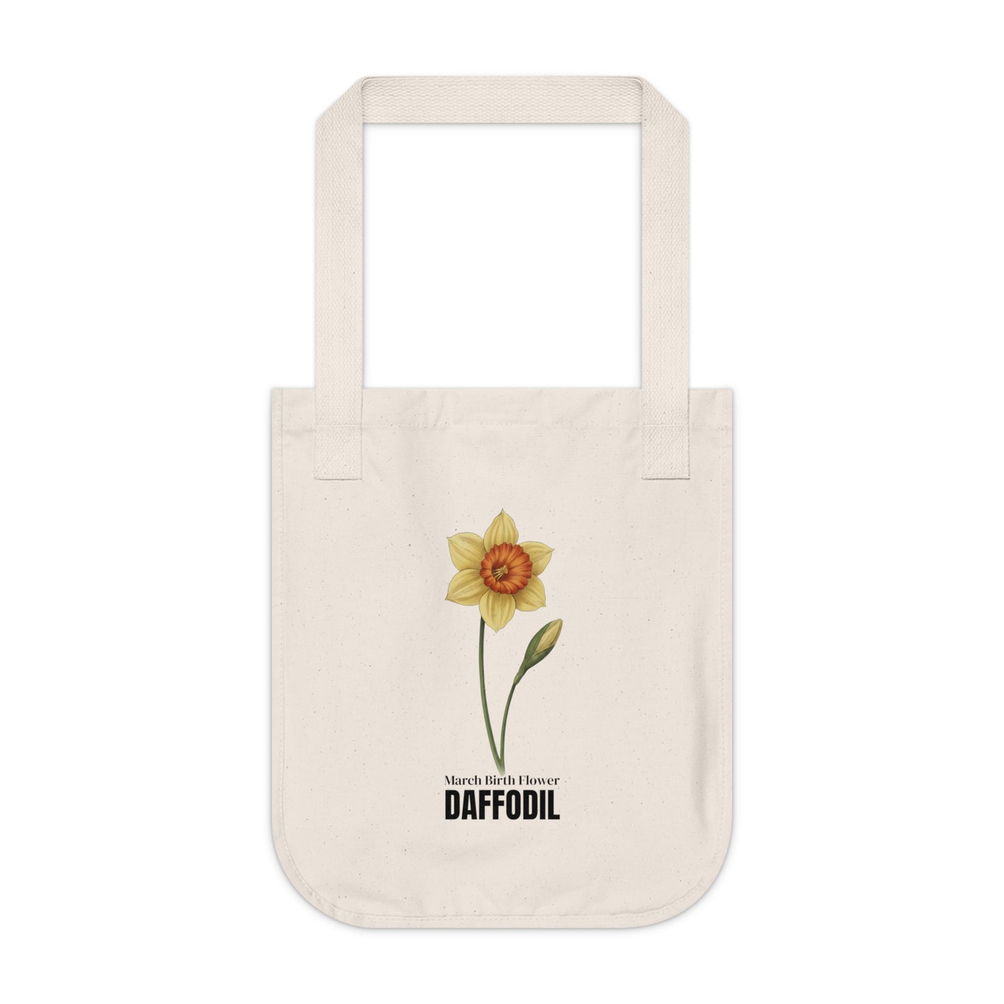 March Birth Flower Tote Bag – Daffodil Botanical Canvas Bag, March Birthday Gift for Her - 14796