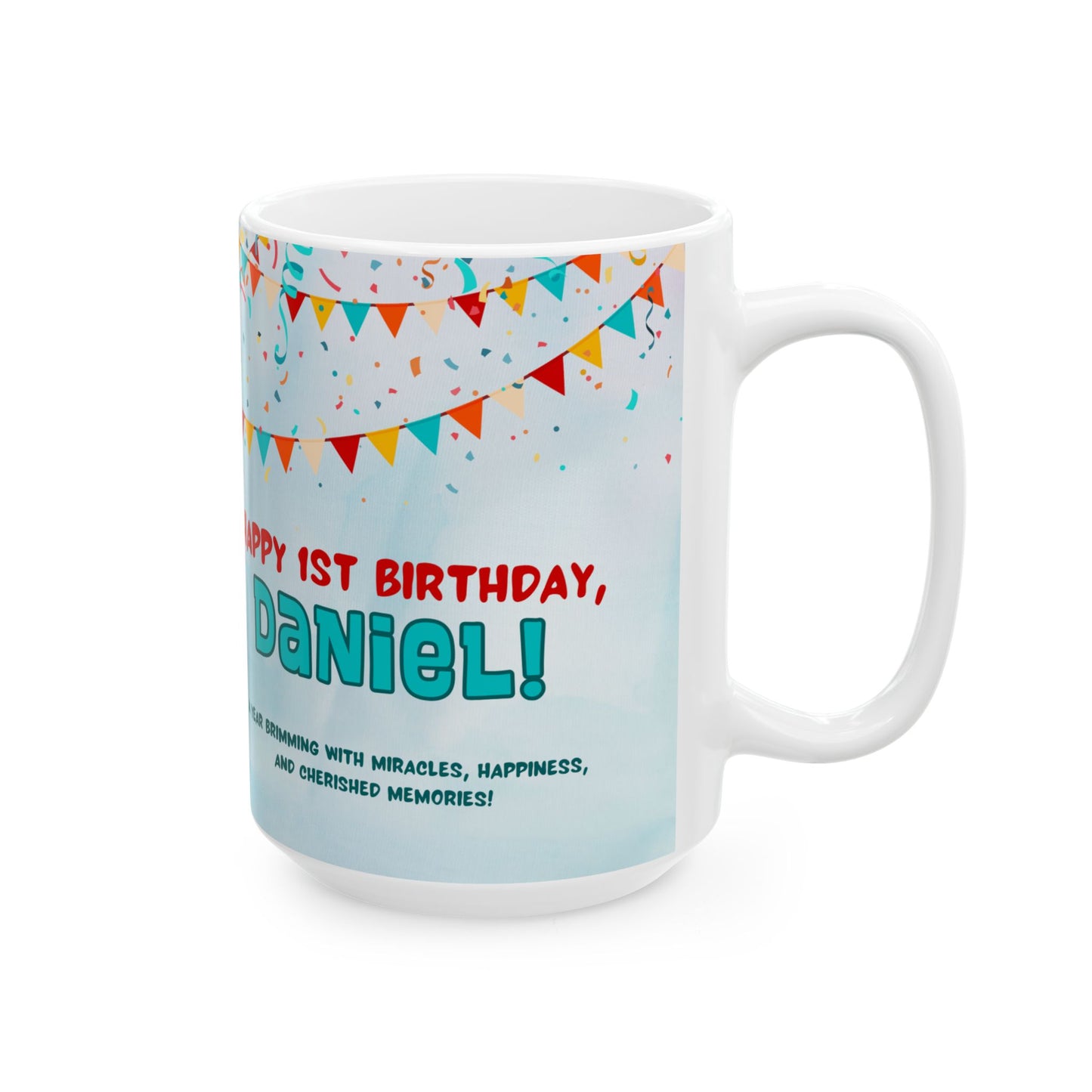Personalized Birthday Mug, Custom Celebration Cup for Kids, 1st Birthday Gift, Party Favor, Photo Mug - 13996