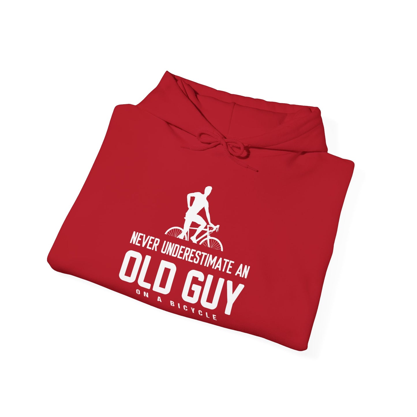 Never Underestimate An Old Guy On A Bicycle - Unisex Heavy Blend™ Hooded Sweatshirt