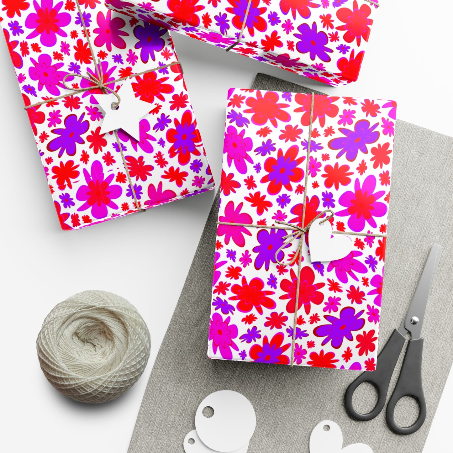 Red & Purple Flowers - Gift Wrap Papers - 10218