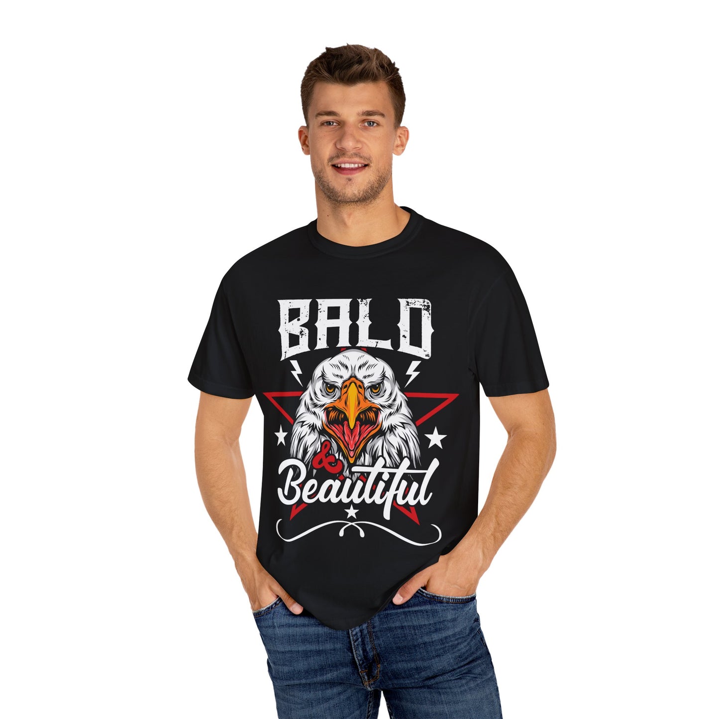 American Eagle, Bald is Beautiful T-Shirt, Unisex Garment-Dyed Tee - 13491