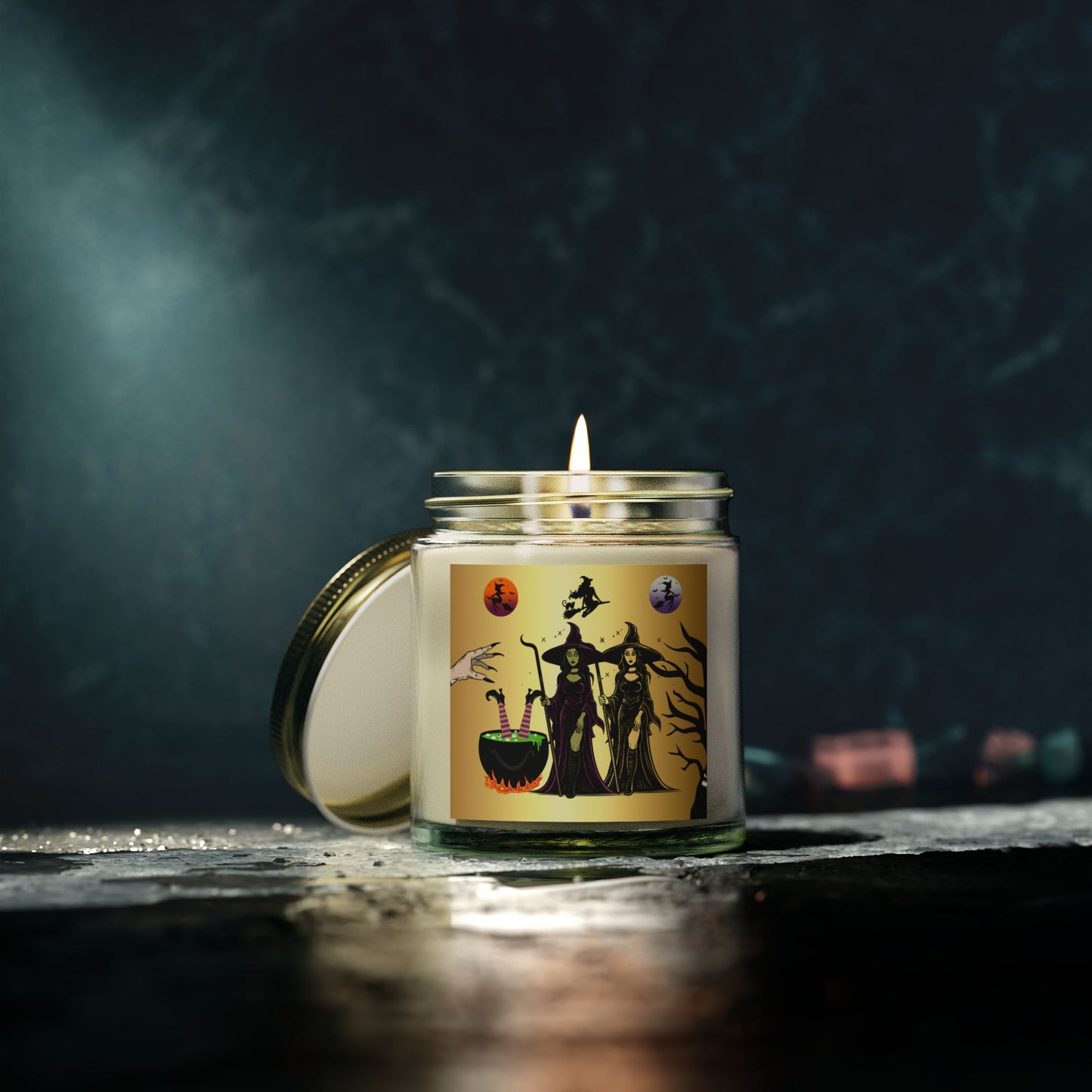 Halloween Witches - Scented Coconut Apricot Candles (4oz, 9oz) - 14097