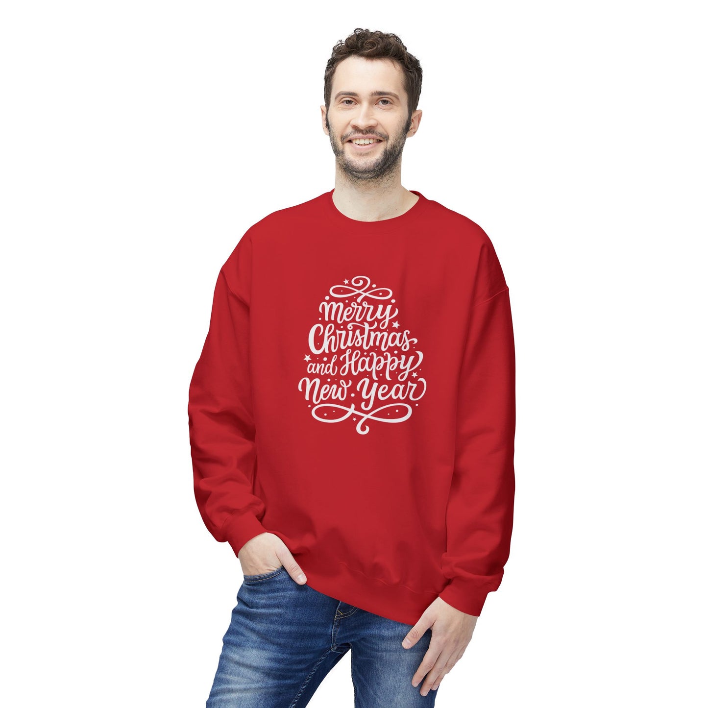 Merry Christmas, Happy New Year - Unisex Midweight Softstyle Fleece Crewneck Sweatshirt - 10139