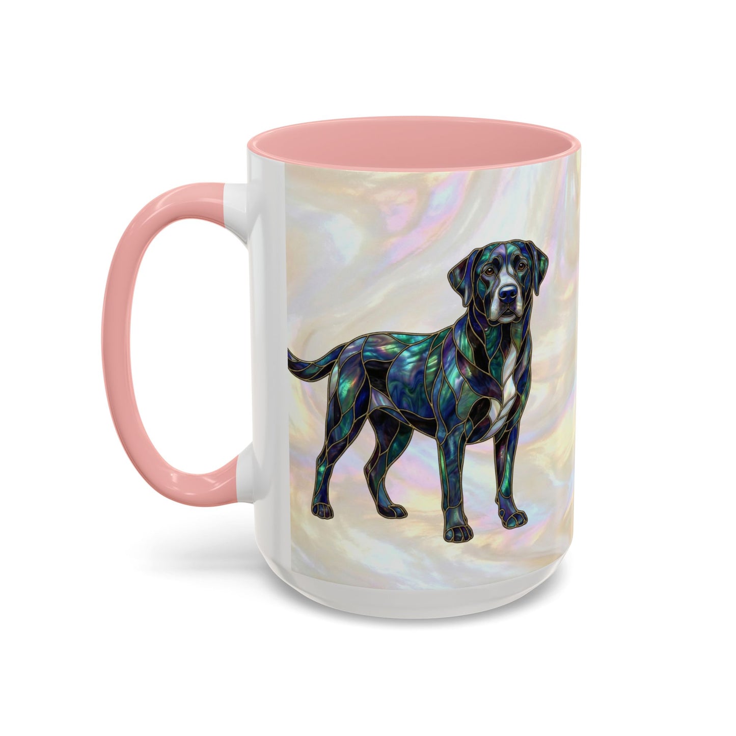 Black Labrador Accent Coffee Mug -Stained Glass Style (11/15oz) 14618
