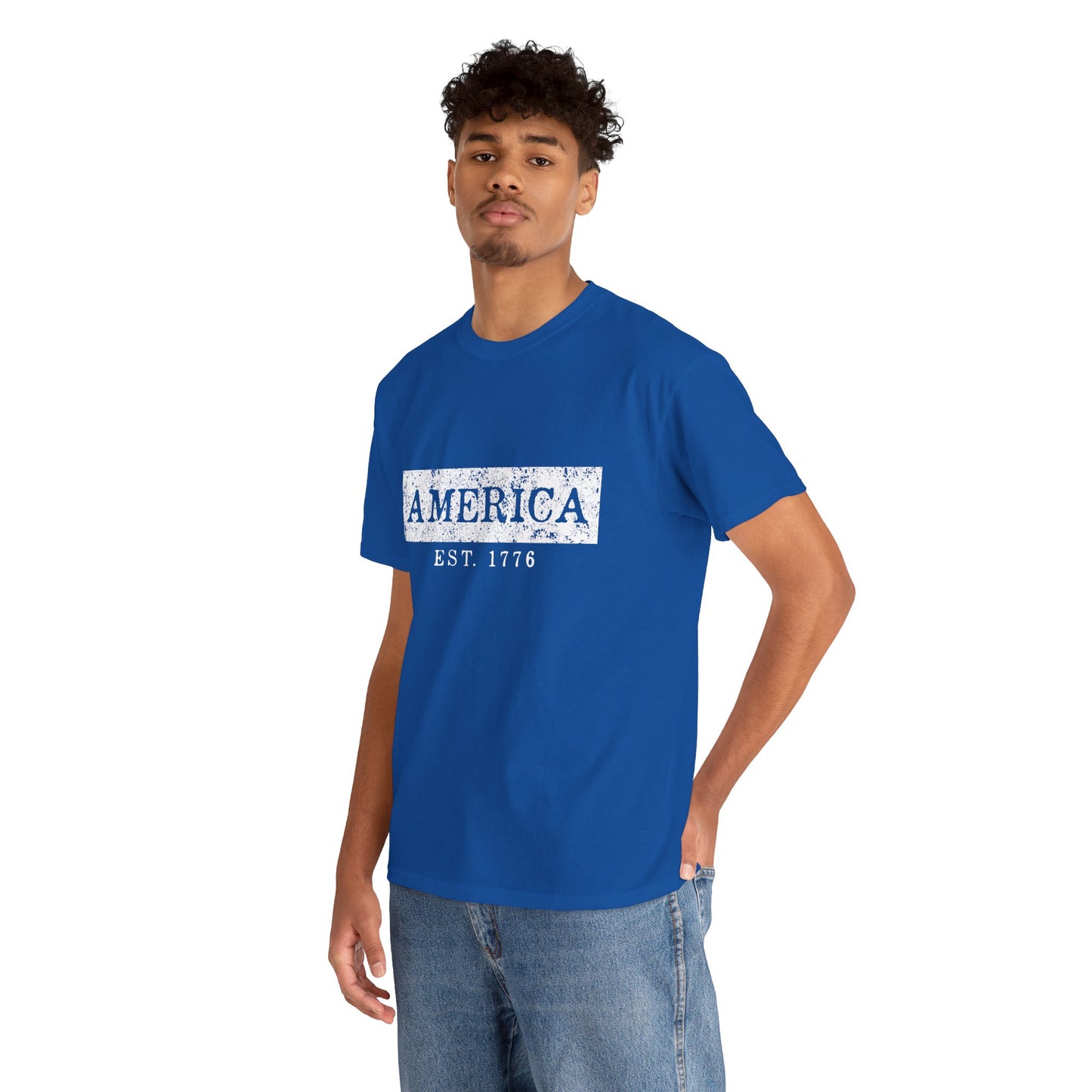 Patriotic Unisex Tee - America EST 1776, Vintage Style Shirt, Independence Day Gift, Casual Wear, Gifts for Him/Her - 13736