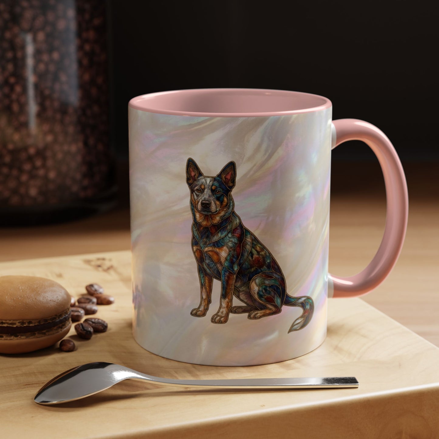 Australian Cattle Dog Accent Mug — Stained Glass Design (11/15oz) - 14613