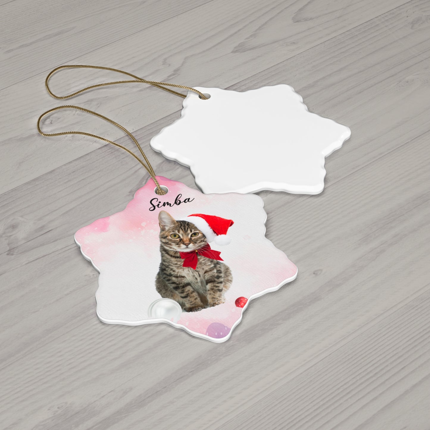 Christmas, Dogs & Cats, Customizable - Ceramic Ornament, 4 Shapes - 10039