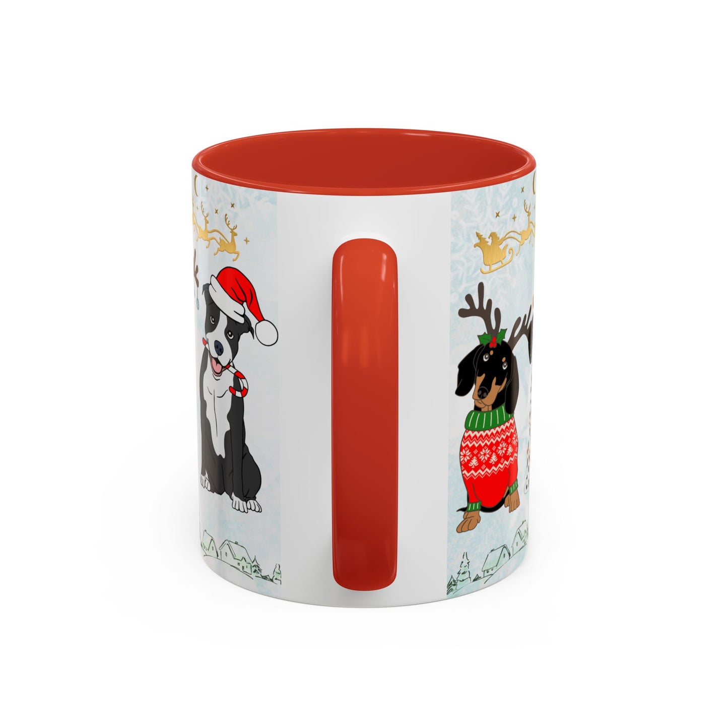 Merry Christmas Dogs - Accent Coffee Mug (11, 15oz)