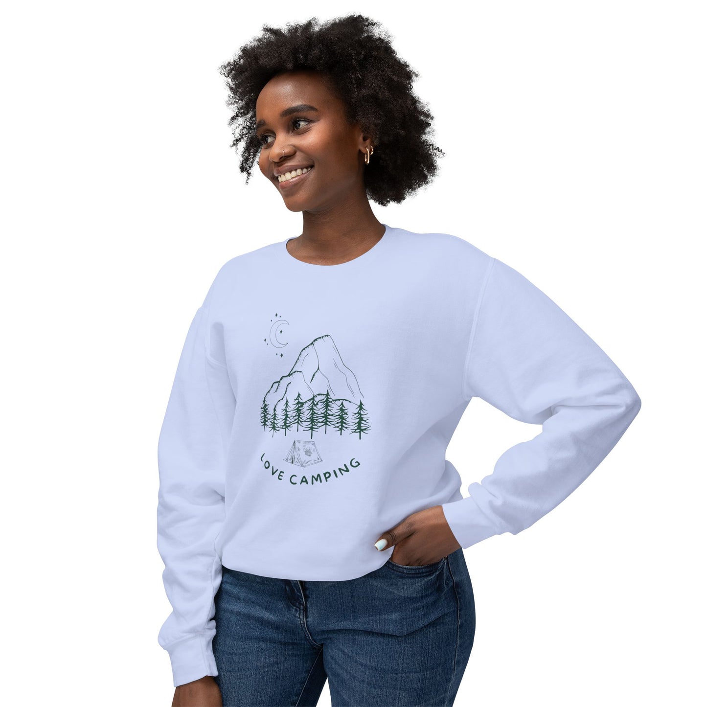Love Camping - Unisex Lightweight Crewneck Sweatshirt - 10617