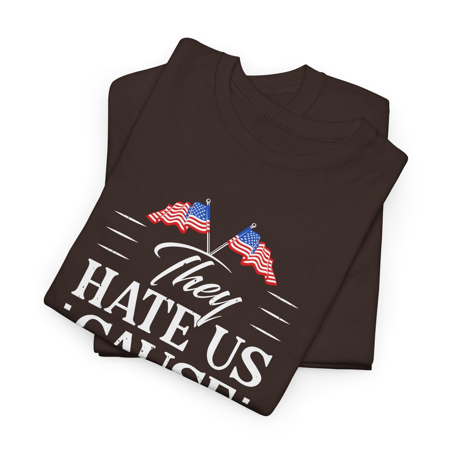 Patriotic Unisex Heavy Cotton Tee - 'They Hate Us Cause They Ain't Us' - Gift for Freedom Lovers, Casual Wear, Independence Day - 13651
