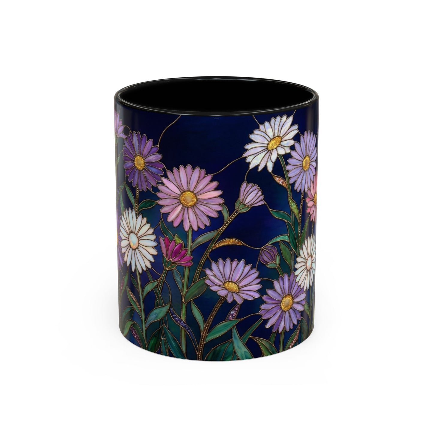 Aster Flower Coffee Mug — Stained Glass Design 11/15oz - 14553