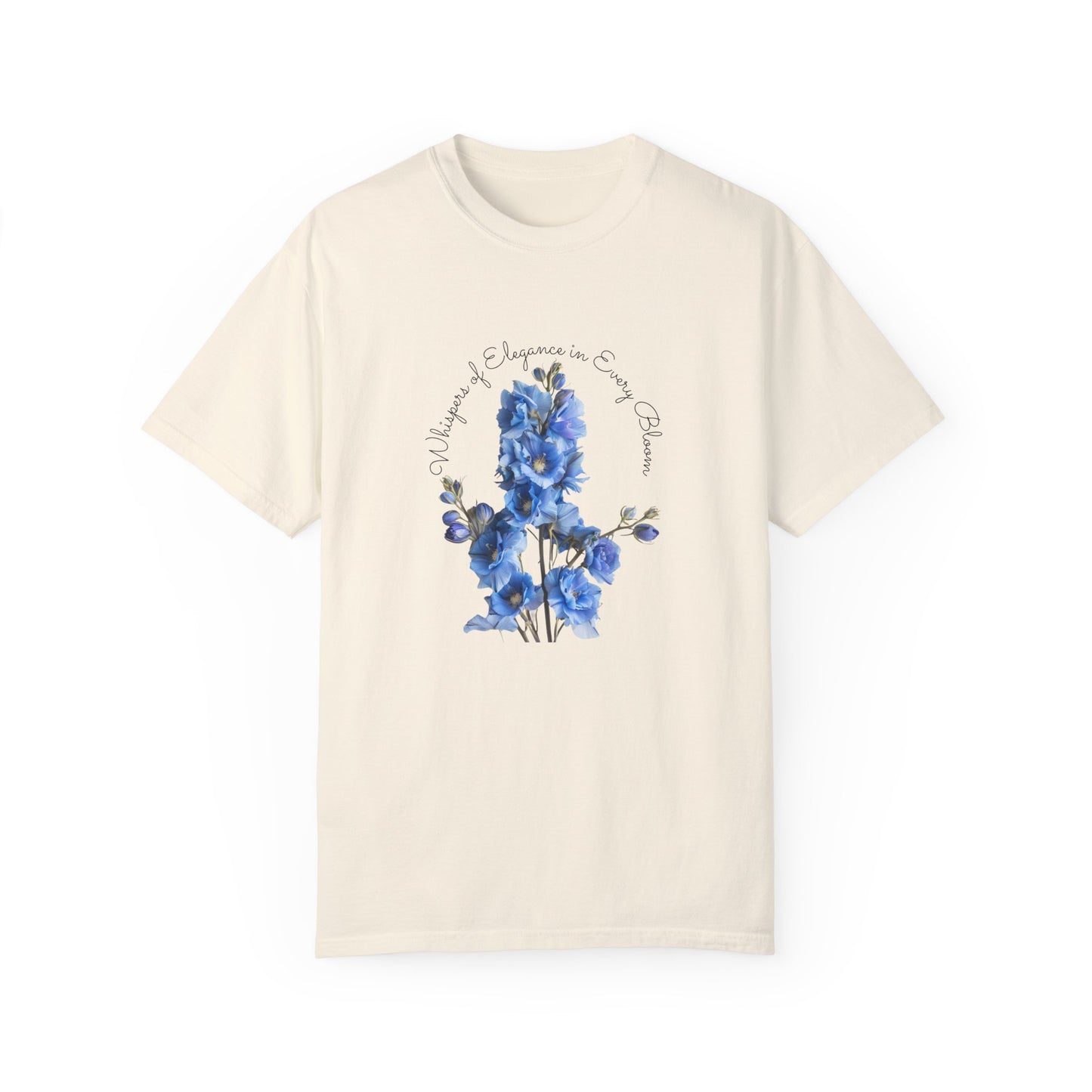 Happy Birthday, July, Delphinium - Unisex Garment-Dyed T-shirt - 10414